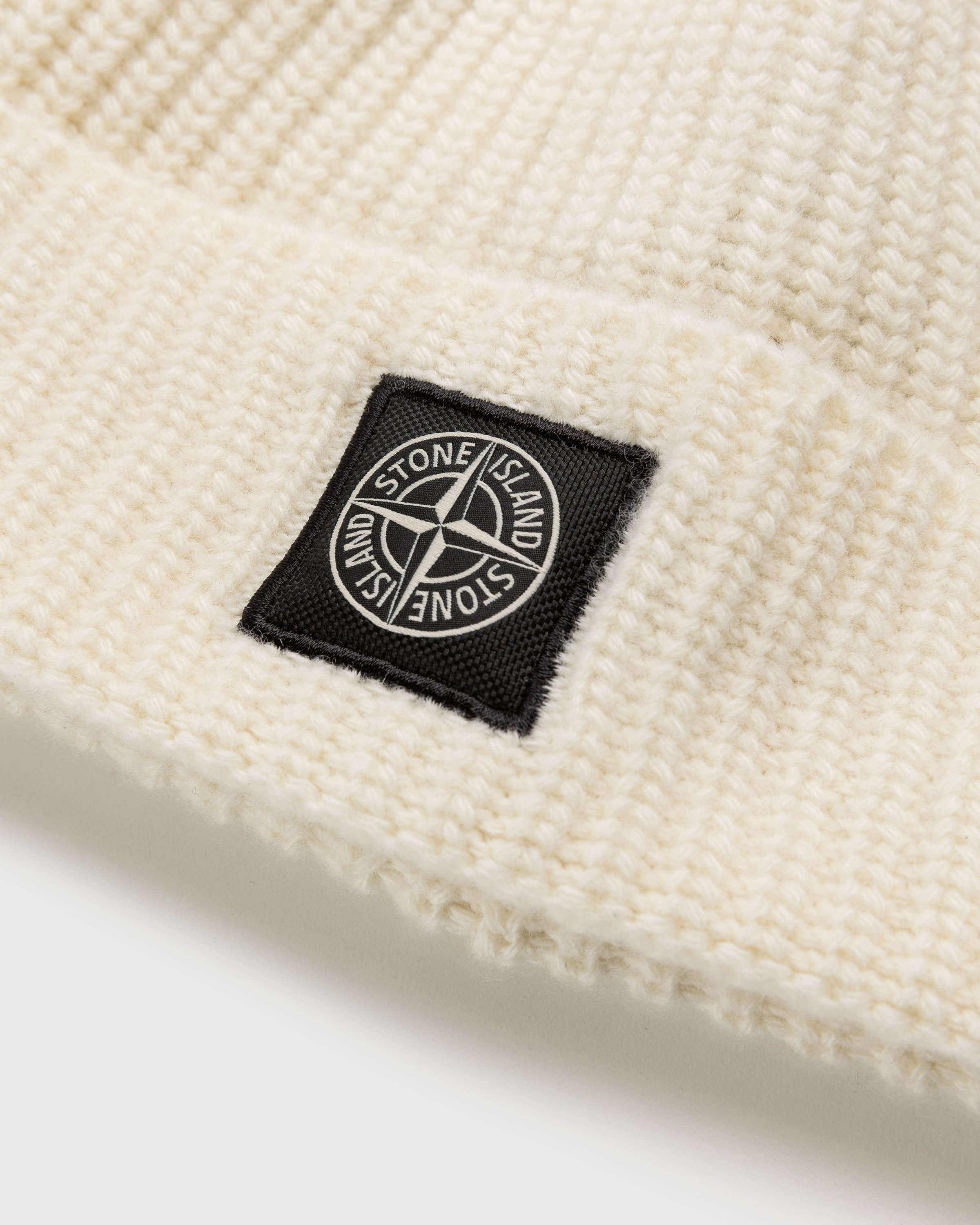 Stone Island - Ribbed Wool Beanie Natural - Accessories - Beige - Image 3