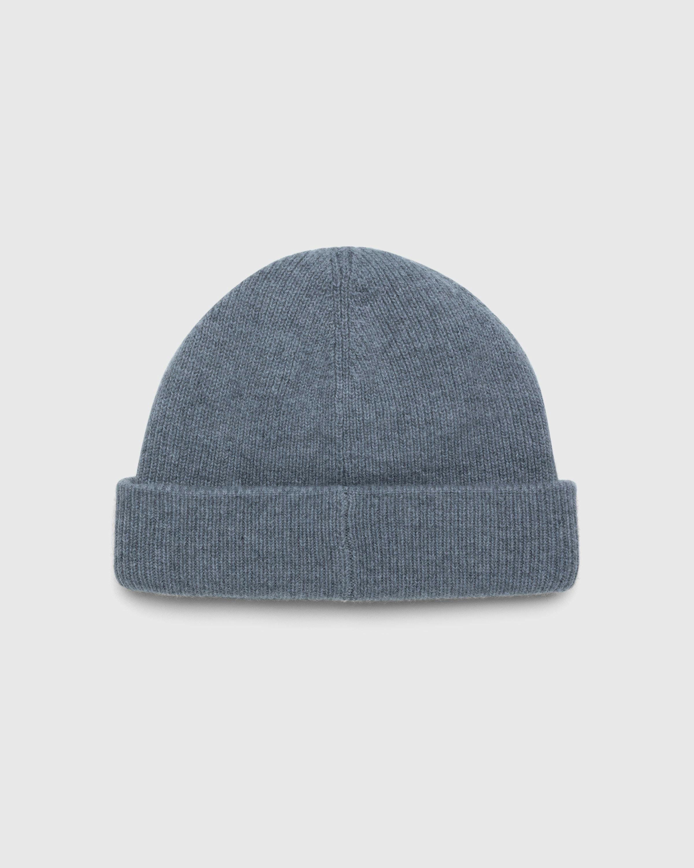 Acne Studios - Small Face Logo Beanie Grey Melange - Accessories - Grey - Image 2