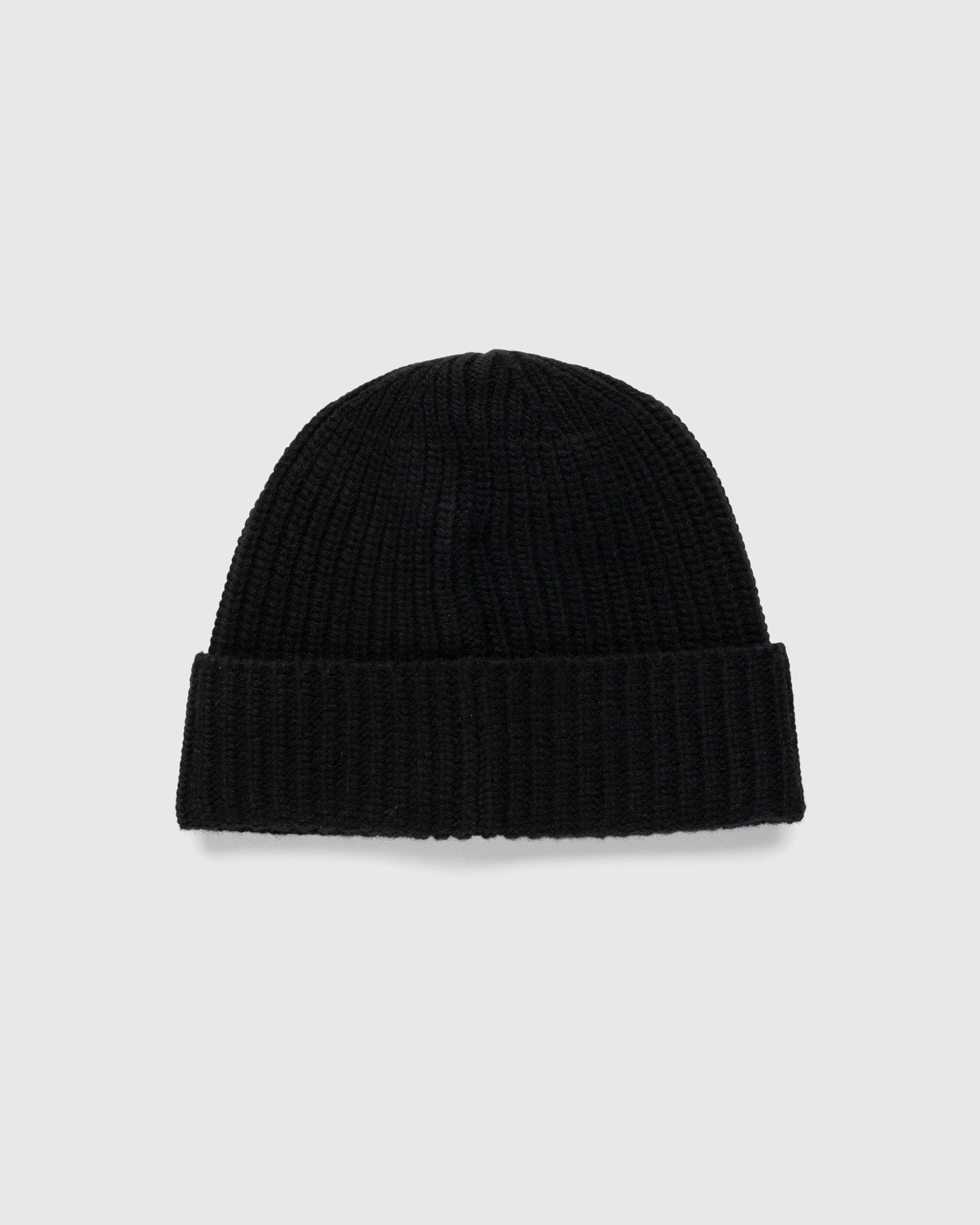 Stone Island - Ribbed Wool Beanie Black - Accessories - Black - Image 2