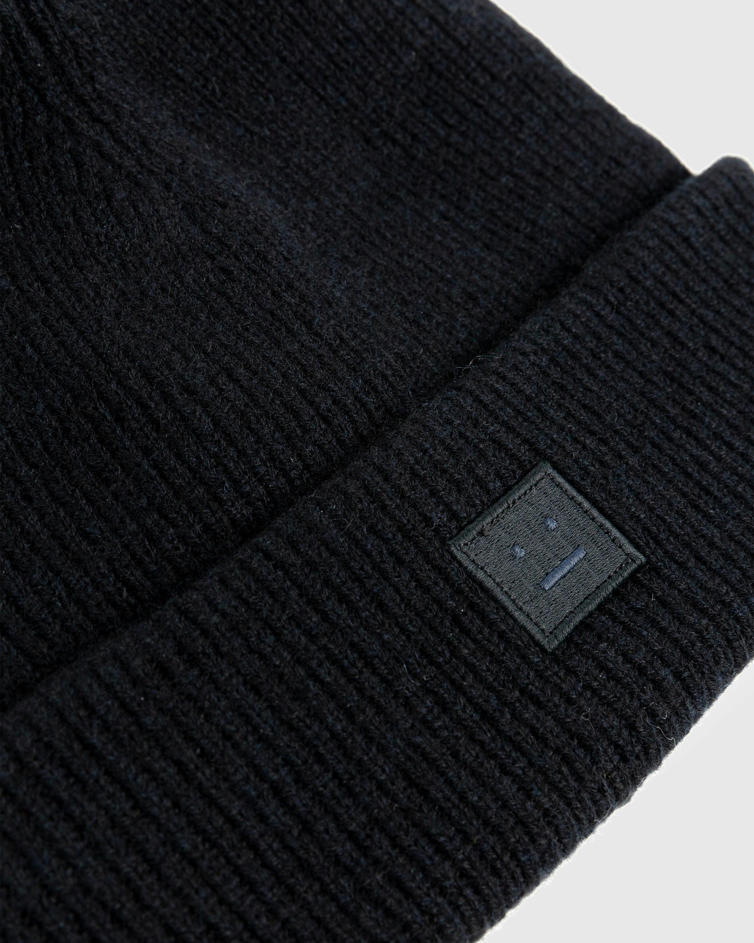 Acne Studios - Small Face Logo Beanie Black - Accessories - Black - Image 3