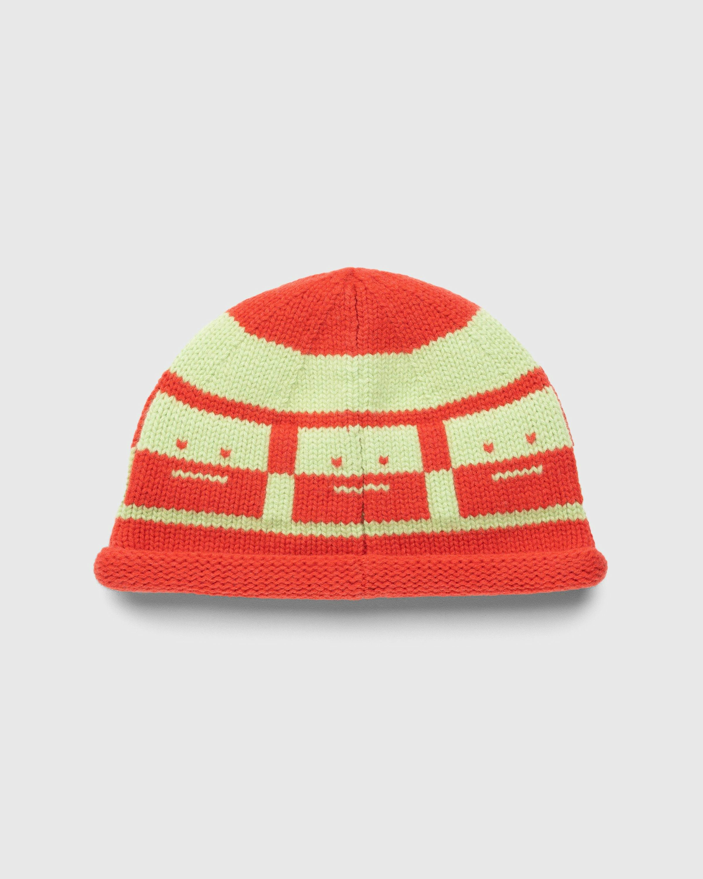 Acne Studios - Checkerboard Face Beanie Red - Accessories - Multi - Image 2