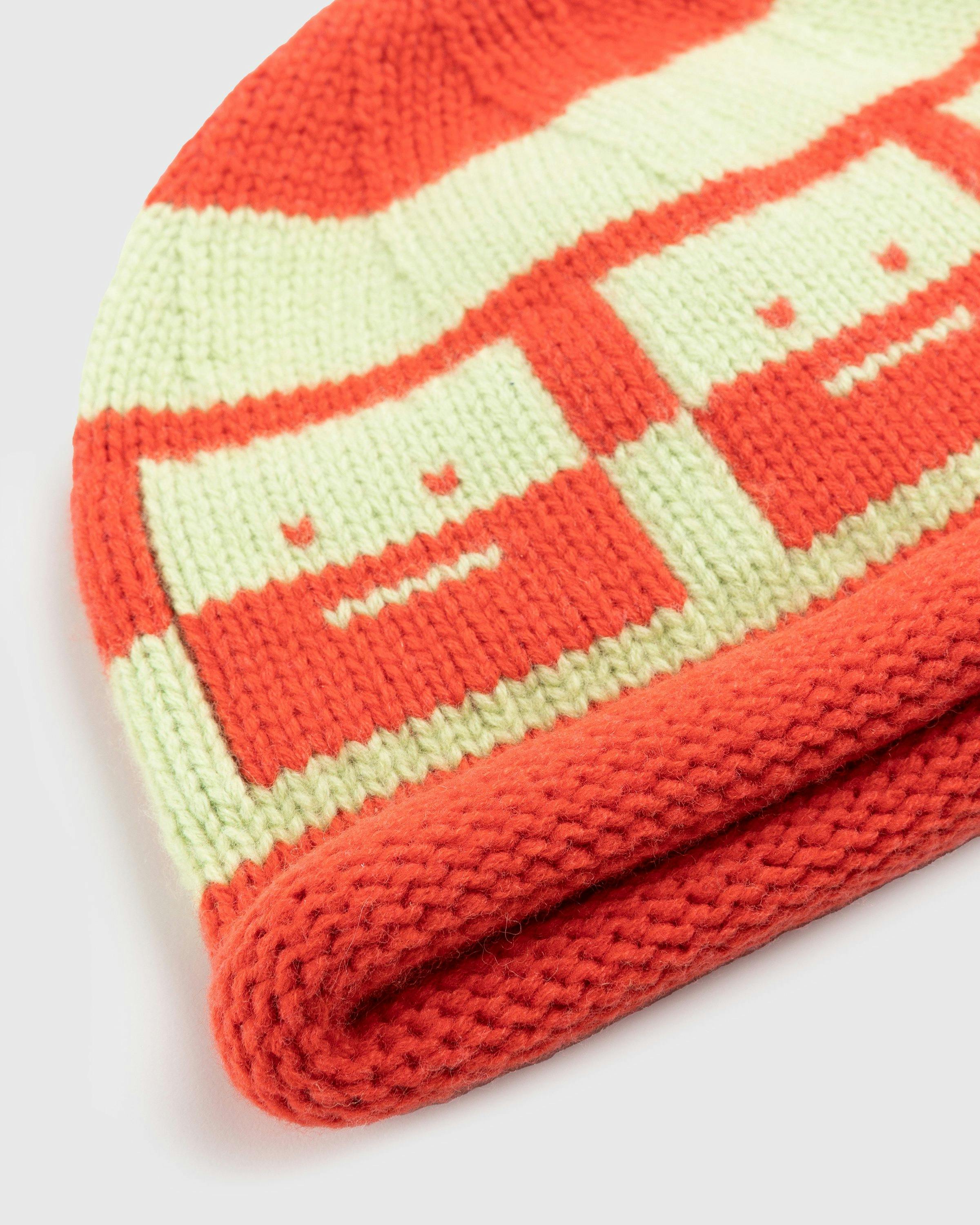 Acne Studios - Checkerboard Face Beanie Red - Accessories - Multi - Image 3