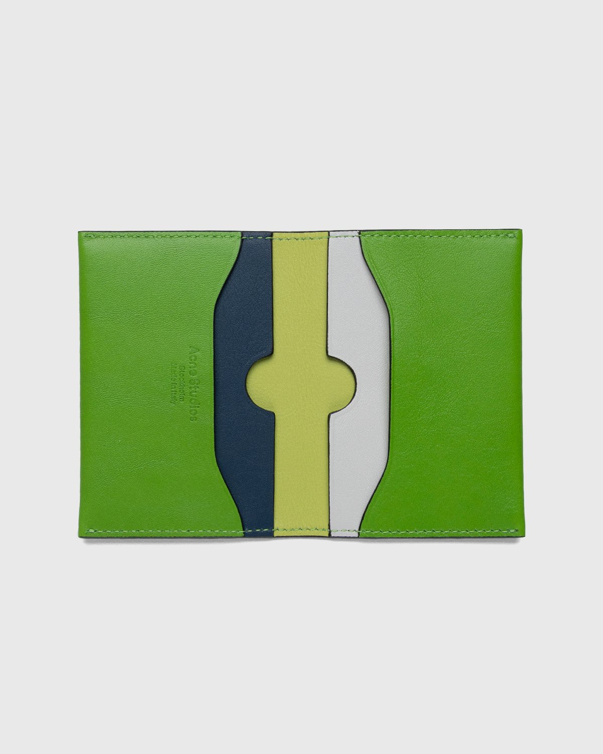 Acne Studios - Leather Card Case Multi Green - Accessories - Green - Image 4
