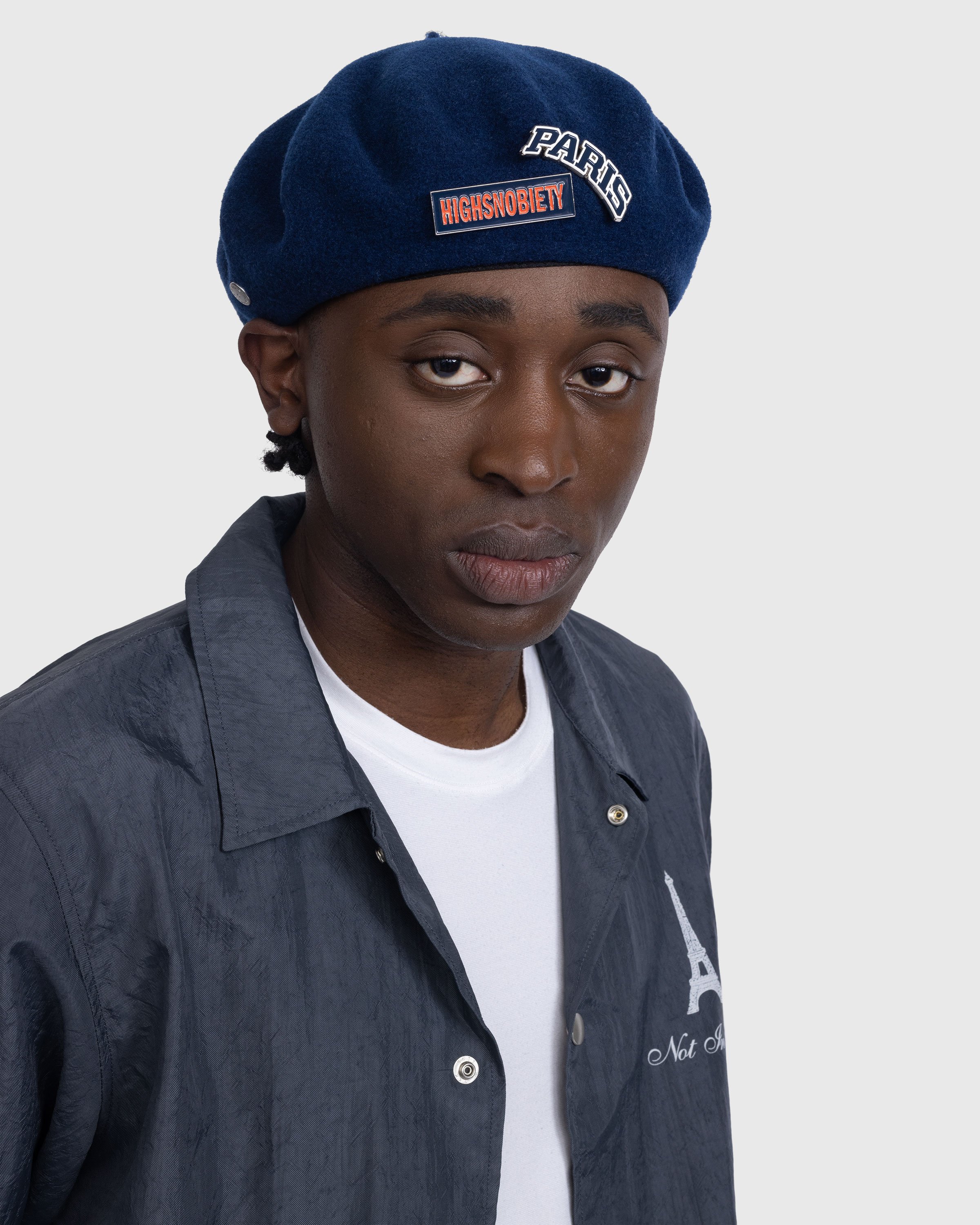 Highsnobiety - Not in Paris 5 Beret with Paris Pins - Accessories - Blue - Image 7