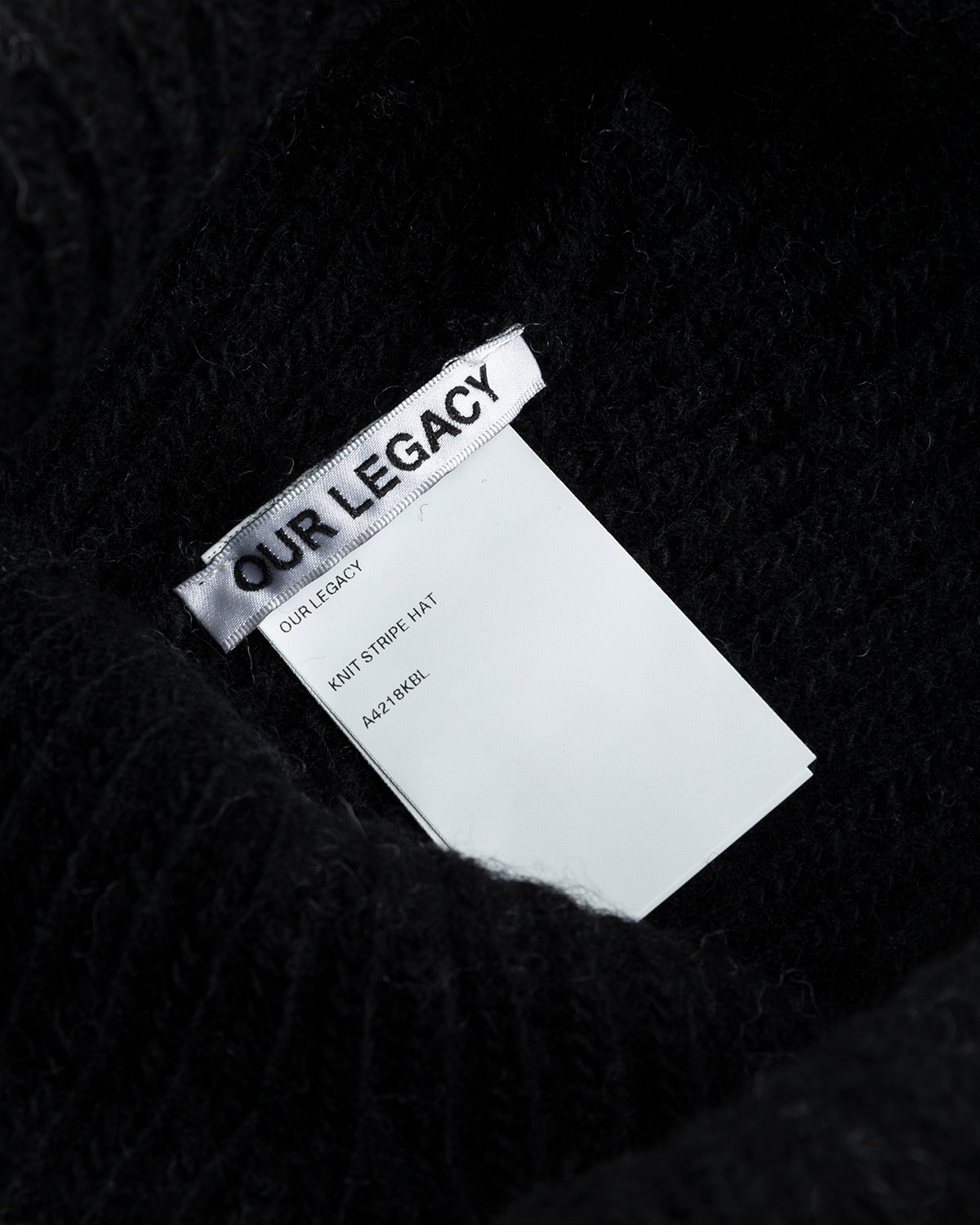 Our Legacy - Knitted Stripe Hat Black Ivory Wool - Accessories - Black - Image 3