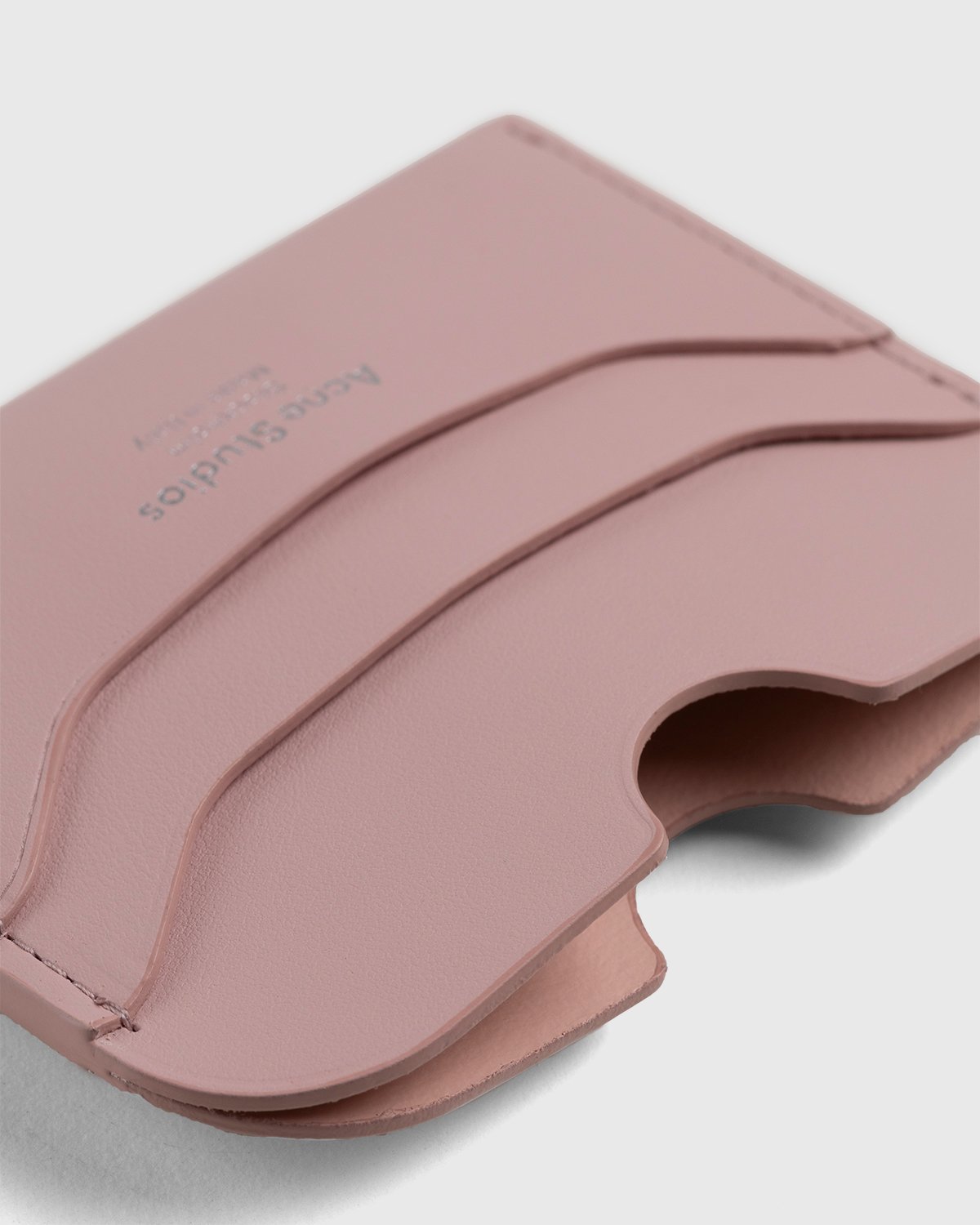 Acne Studios - Leather Card Case Powder Pink - Accessories - Pink - Image 4