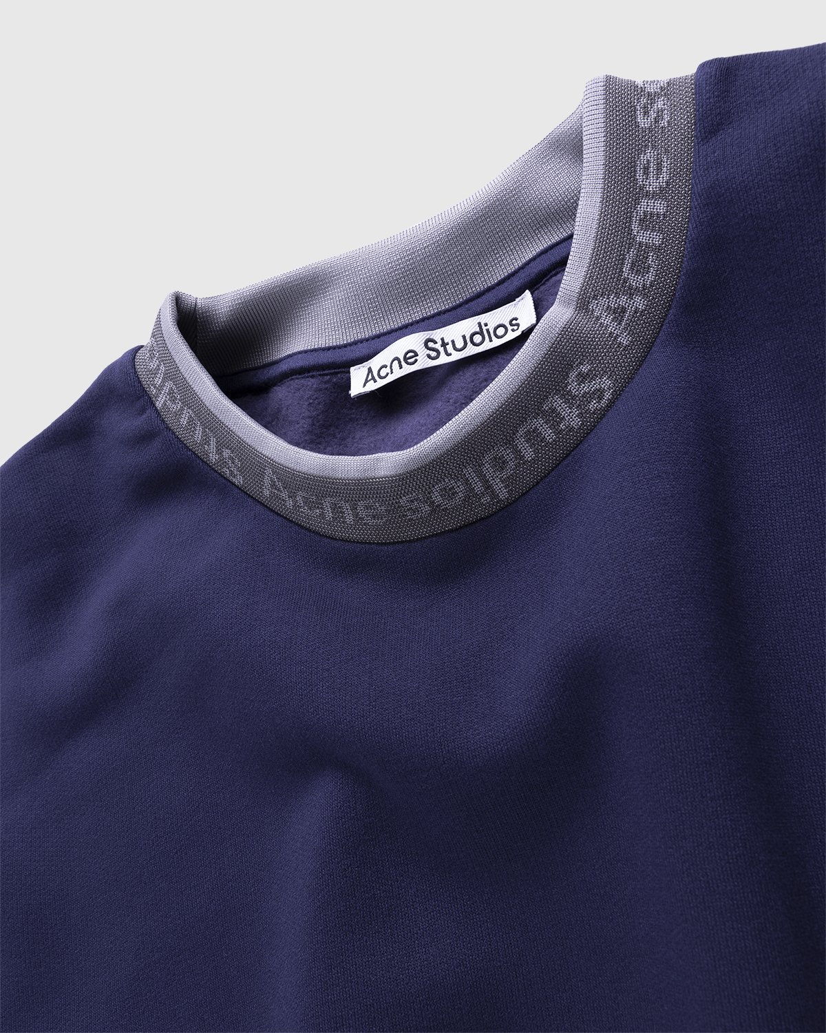 Acne Studios - Logo Rib Sweatshirt Indigo Blue - Clothing - Blue - Image 3