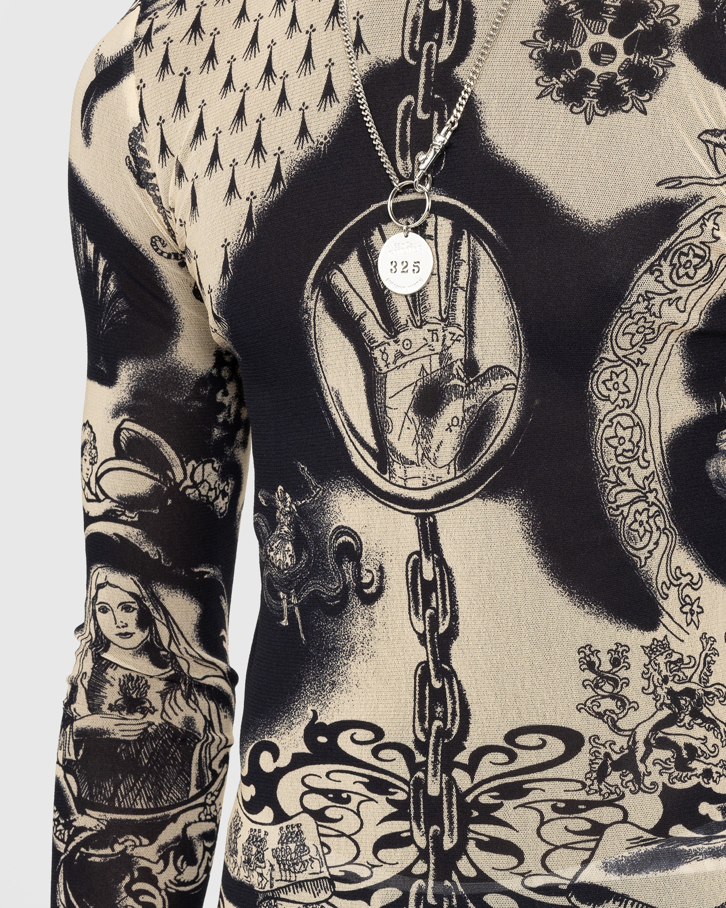 Jean Paul Gaultier - Heraldry Tattoo Top Beige/Navy - Clothing - Beige - Image 6