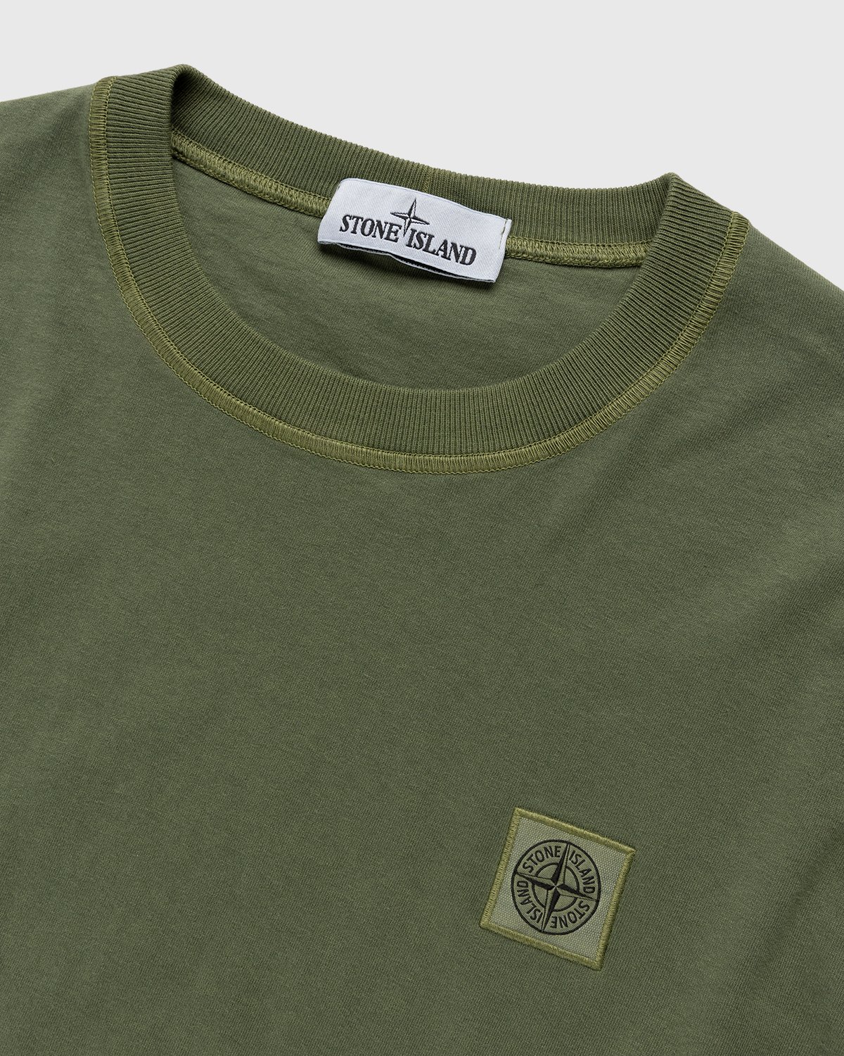 Stone Island - 21857 Garment-Dyed Fissato T-Shirt Olive Green - Clothing - Green - Image 4