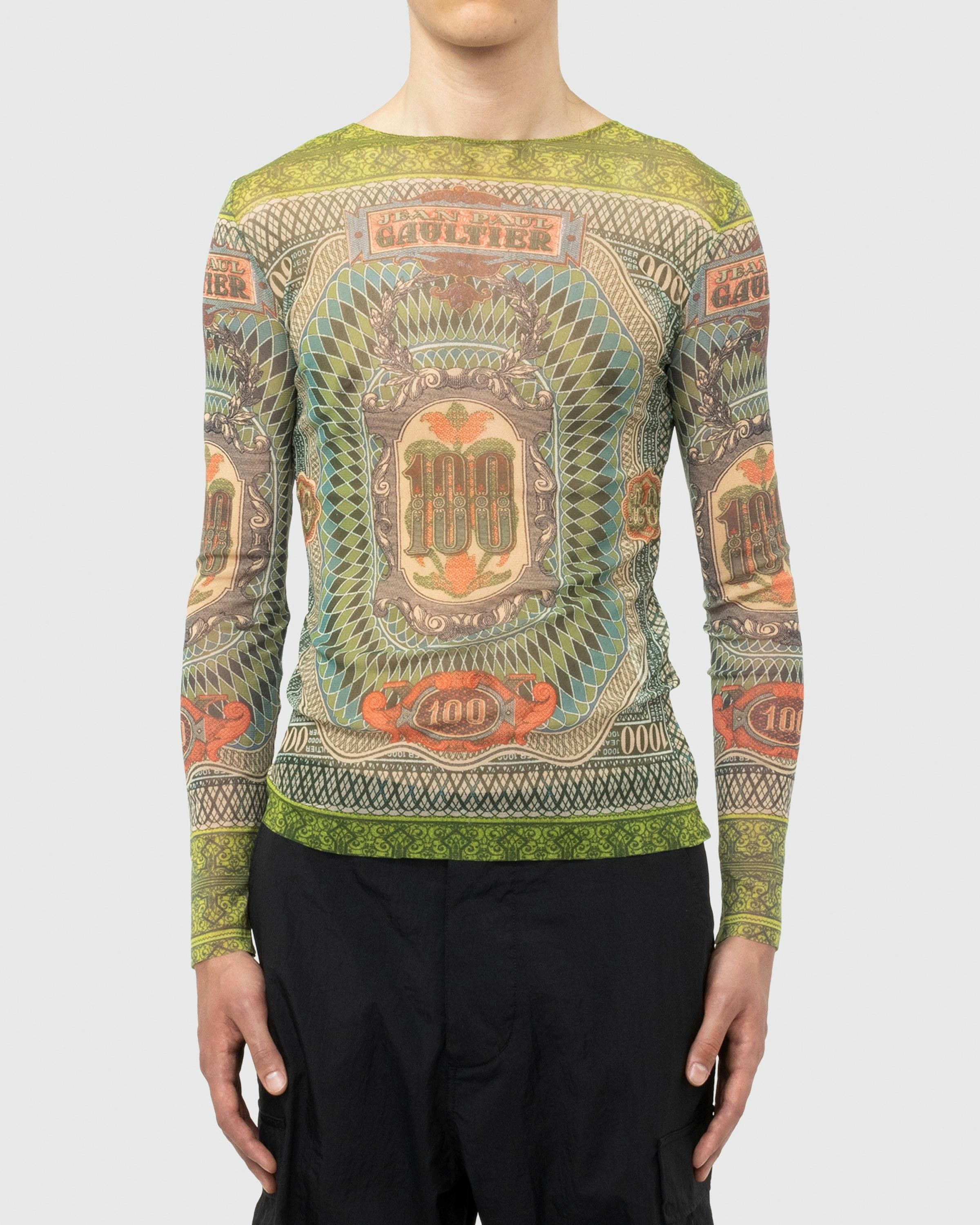 Jean Paul Gaultier - Long-Sleeve Banknote Top Multi - Clothing - Green - Image 2
