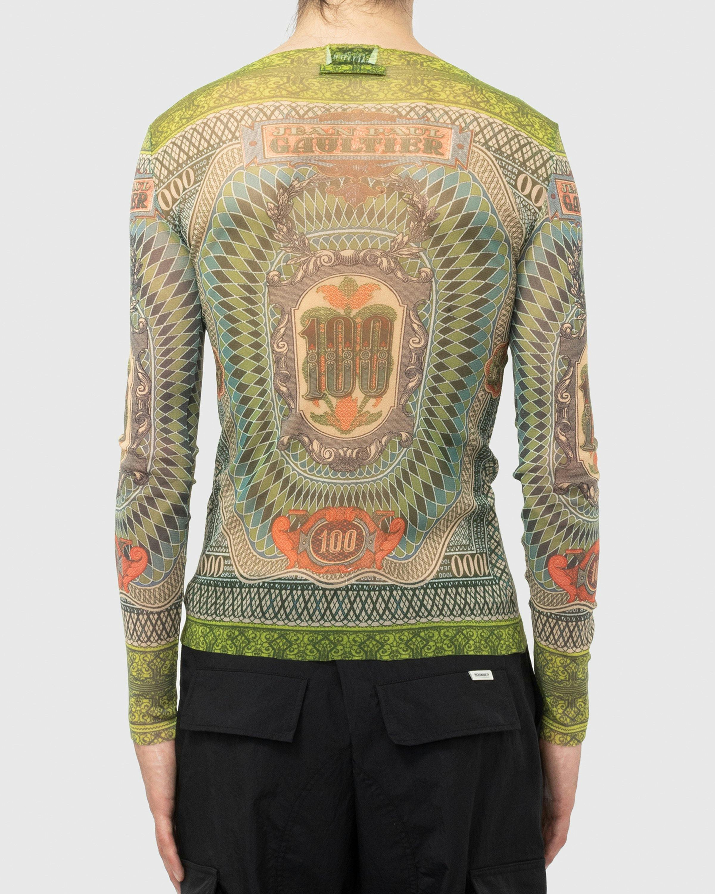 Jean Paul Gaultier - Long-Sleeve Banknote Top Multi - Clothing - Green - Image 3