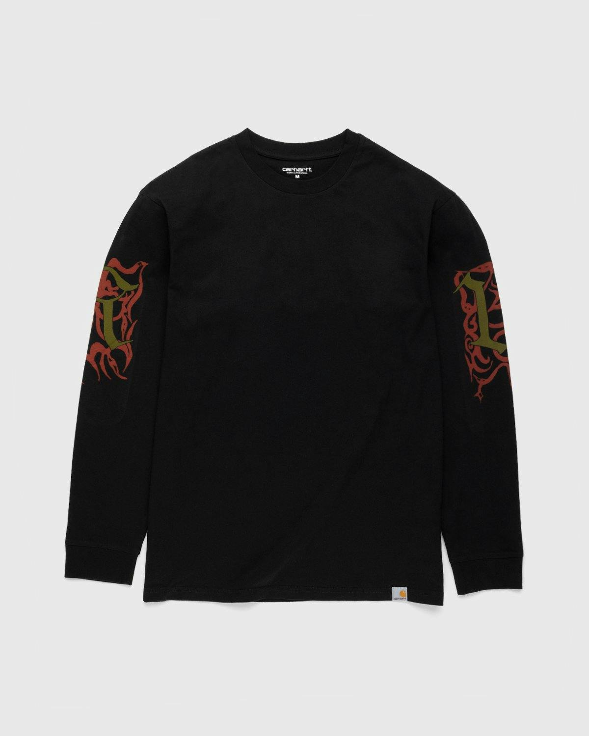 Carhartt WIP x Herrensauna - Logo Long Sleeve Black Wine Cypress - Clothing - Black - Image 2