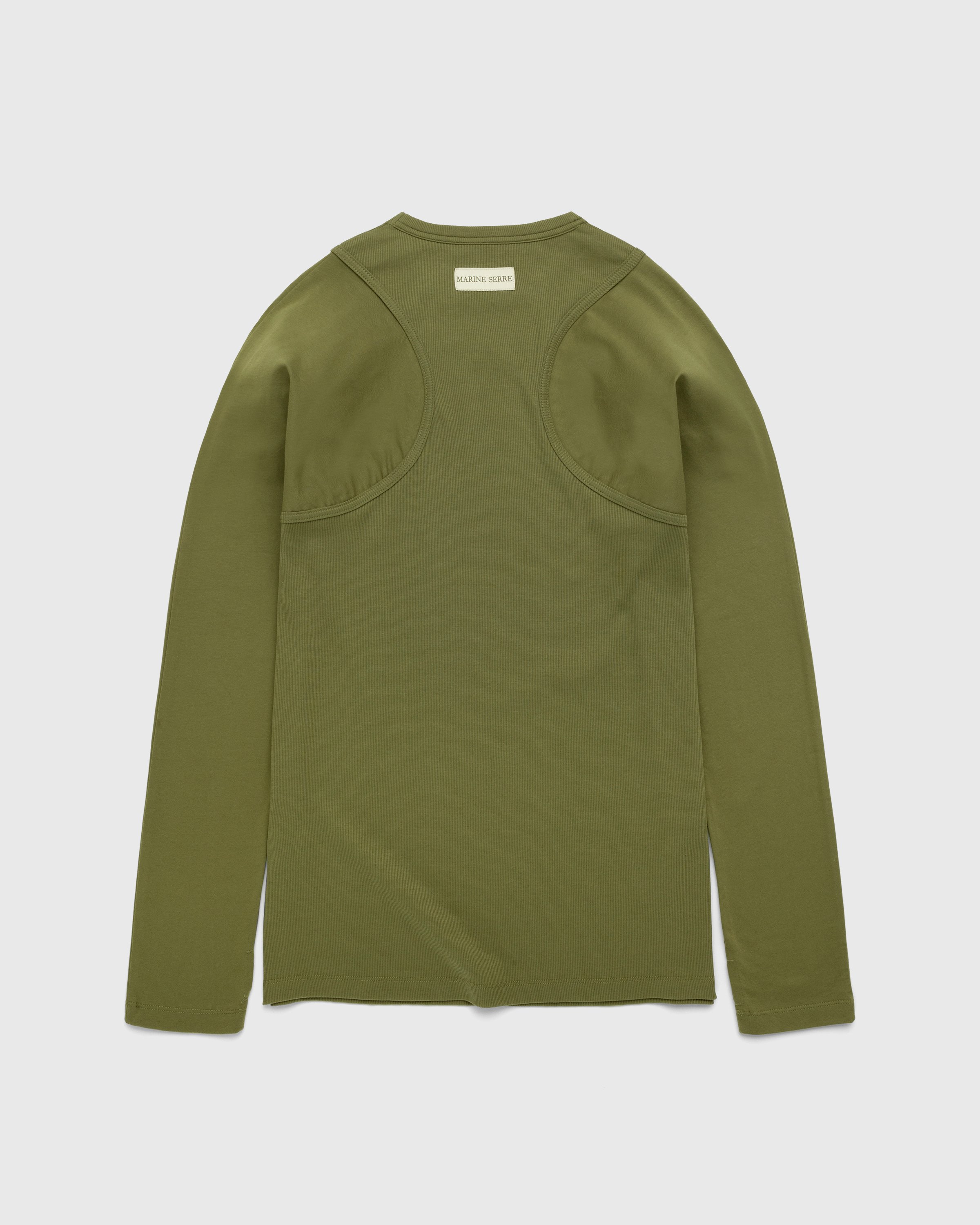 Marine Serre - Organic Cotton Relaxed Long-Sleeve Top Green - Clothing - Green - Image 3