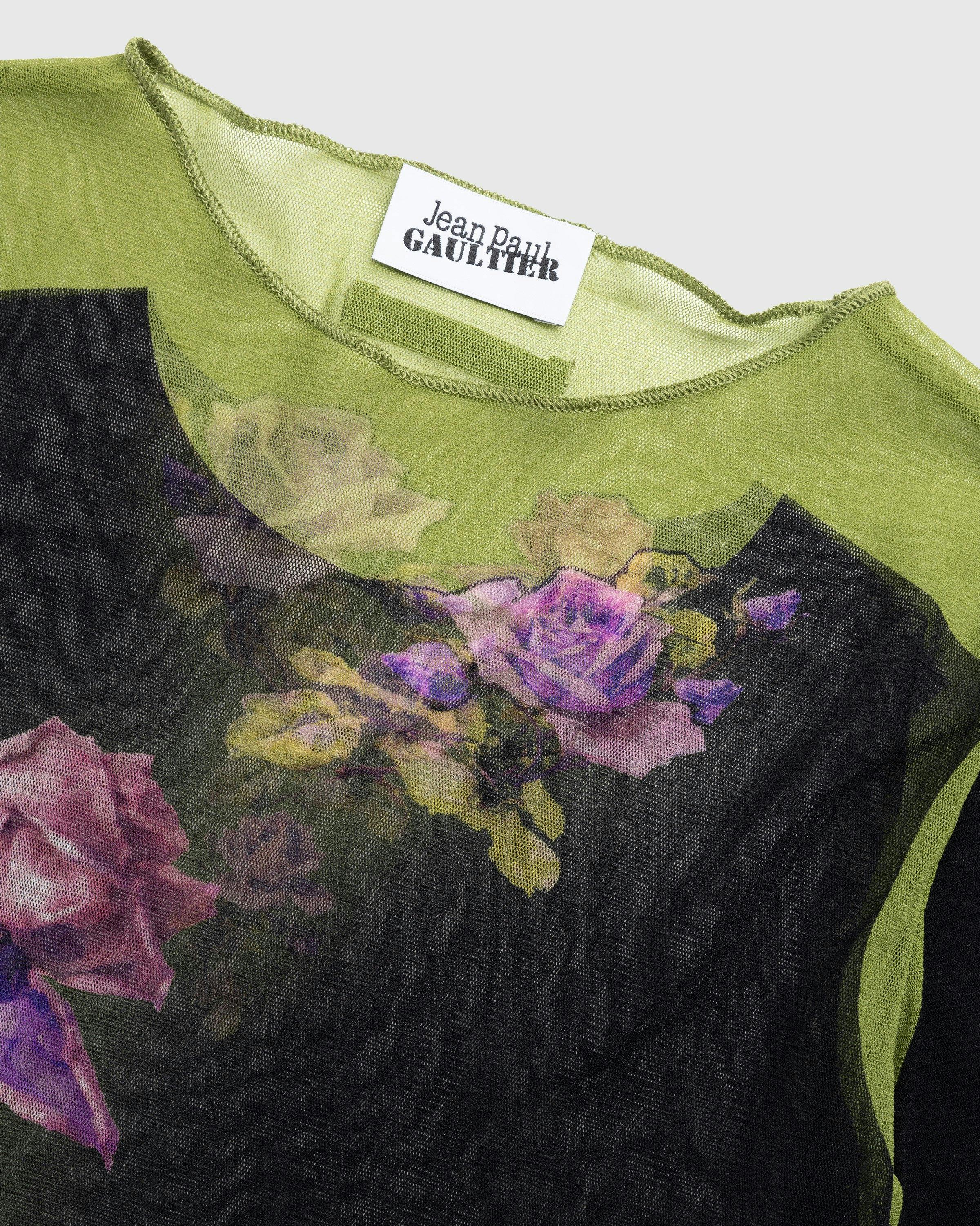 Jean Paul Gaultier - Crew Neck Long Sleeves "Fleurs Petit Grand" Green - Clothing - Green - Image 5
