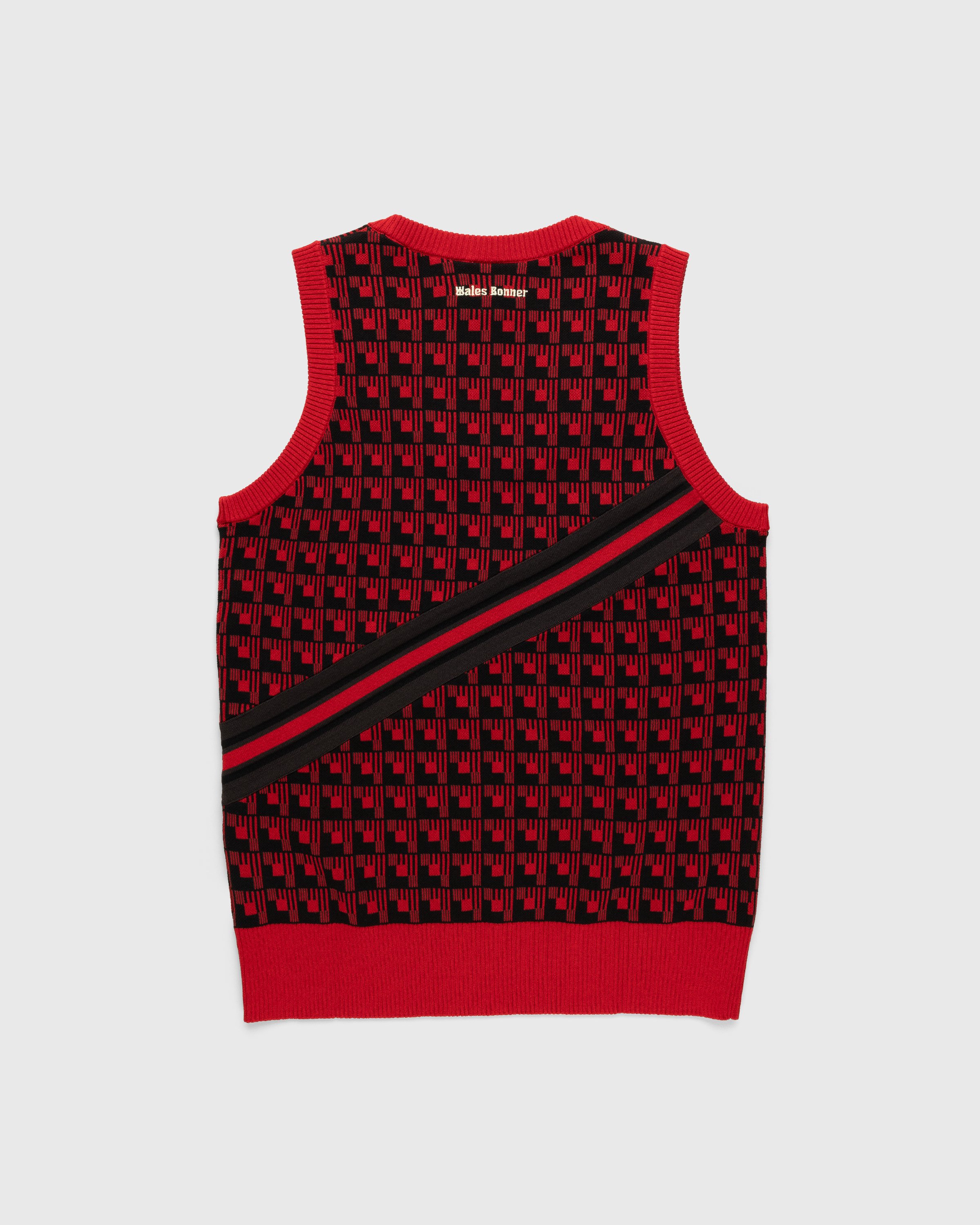 Adidas x Wales Bonner - WB Knit Vest Scarlet/Black - Clothing - Red - Image 2
