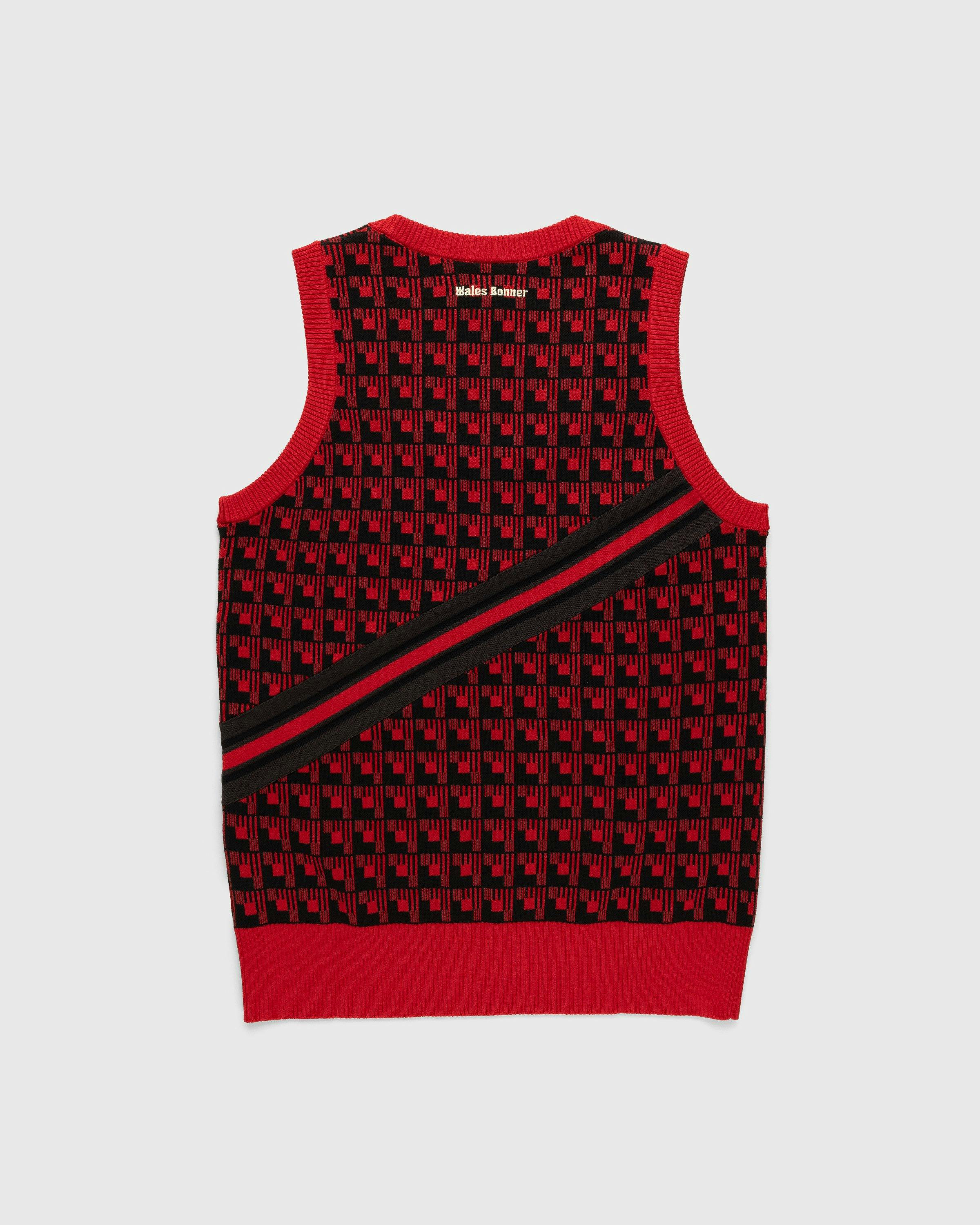 Adidas x Wales Bonner - WB Knit Vest Scarlet/Black - Clothing - Red - Image 2