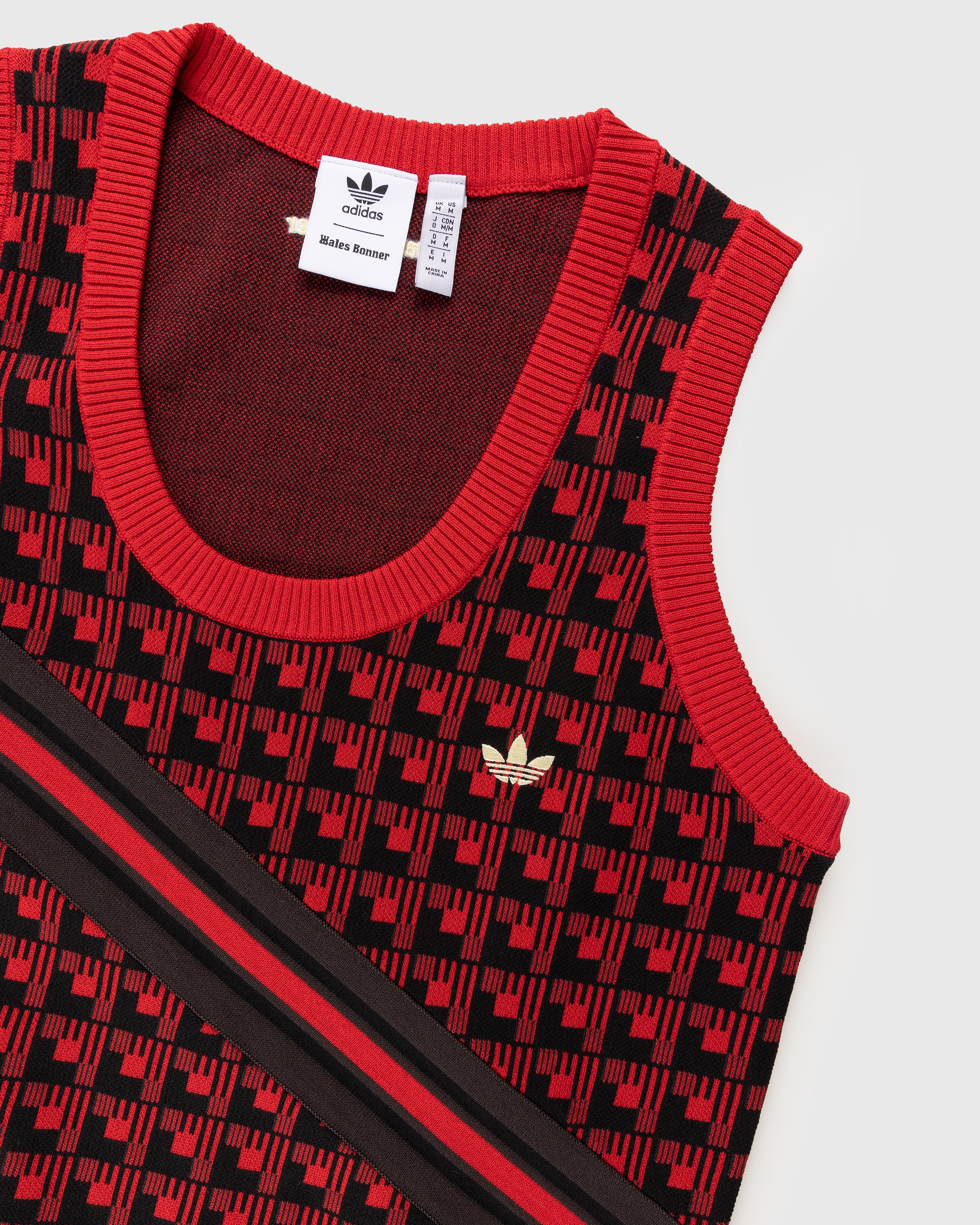 Adidas x Wales Bonner - WB Knit Vest Scarlet/Black - Clothing - Red - Image 3