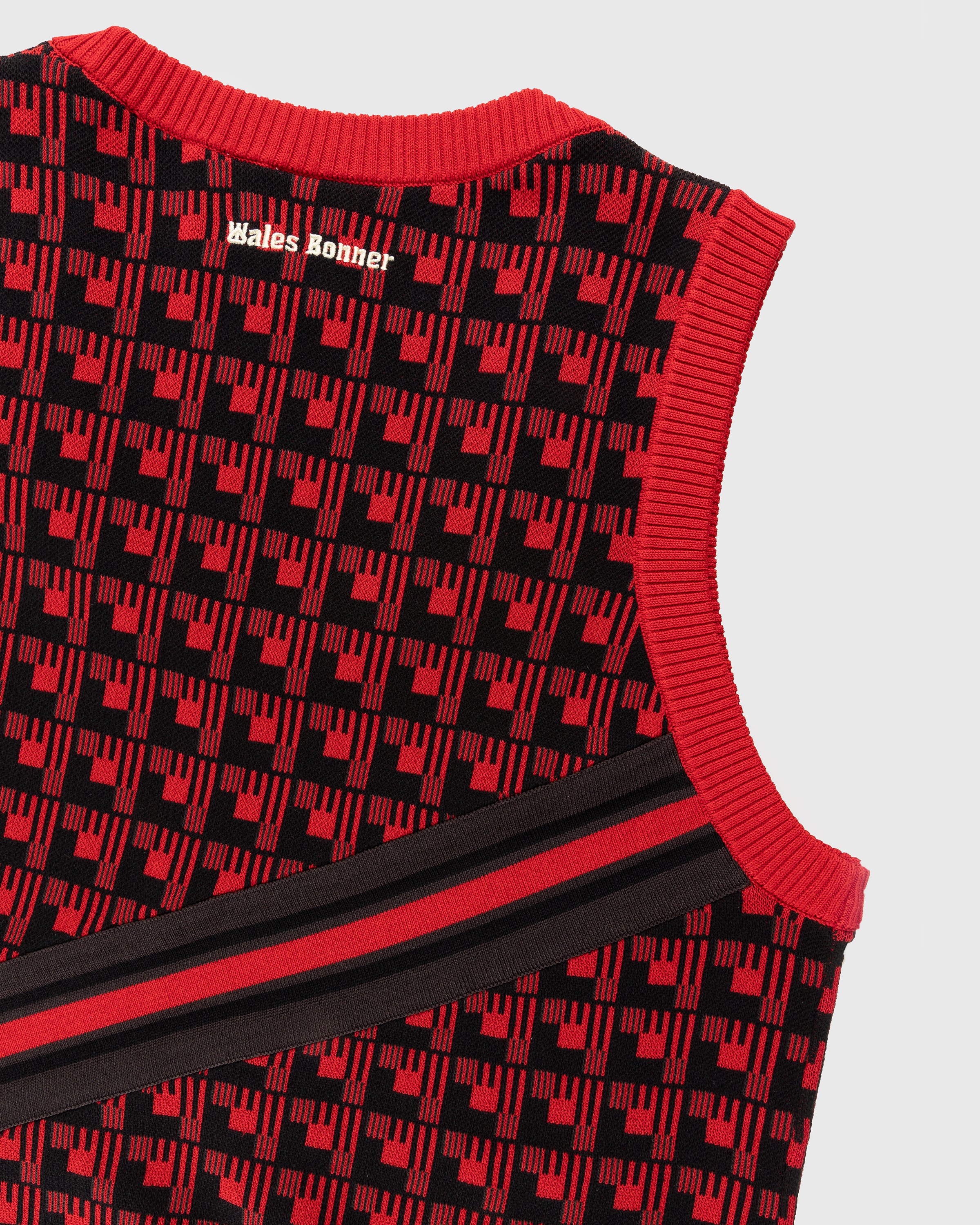 Adidas x Wales Bonner - WB Knit Vest Scarlet/Black - Clothing - Red - Image 4
