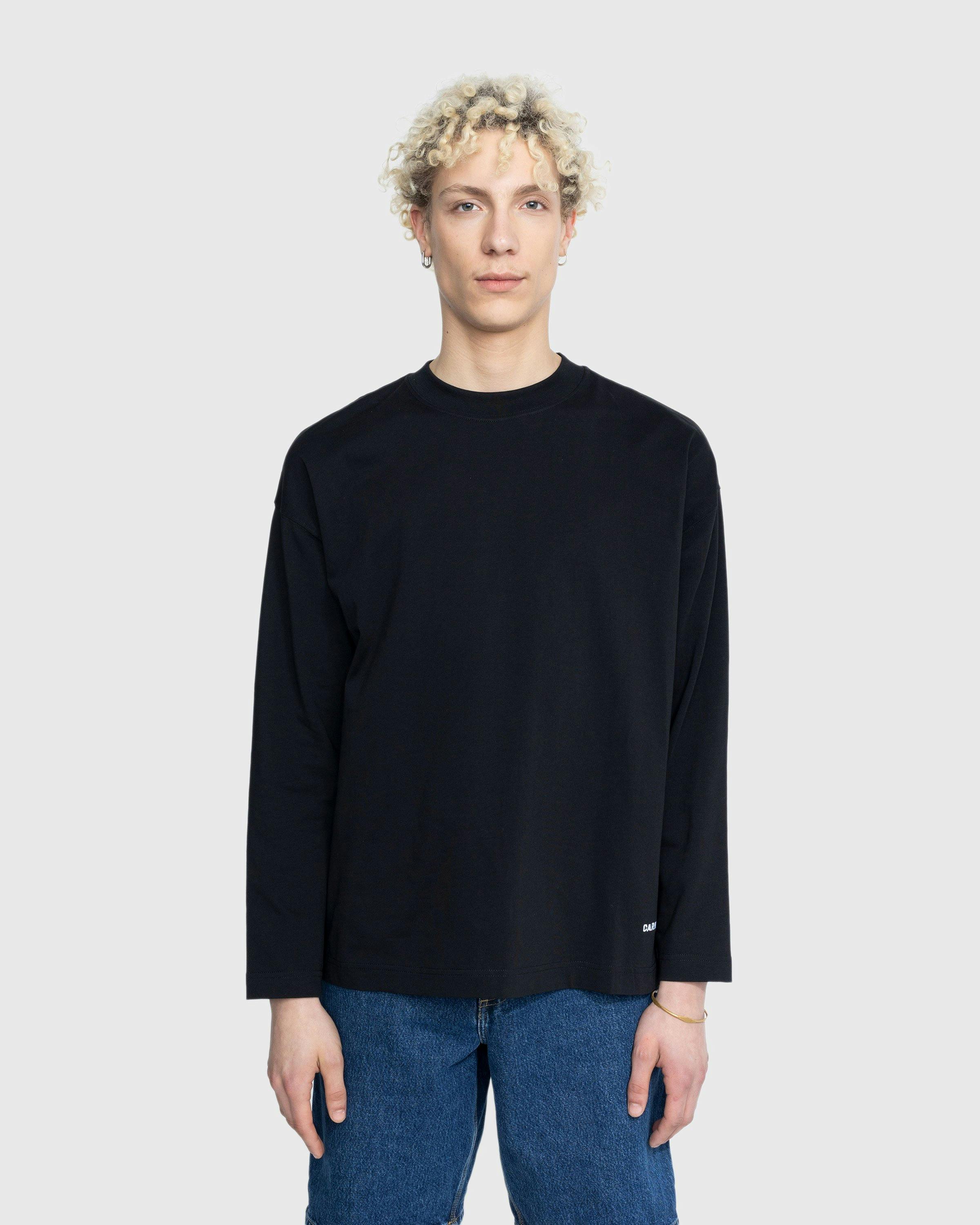 Carhartt WIP - Link Script Longsleeve T-Shirt Black/White - Clothing - Black - Image 2