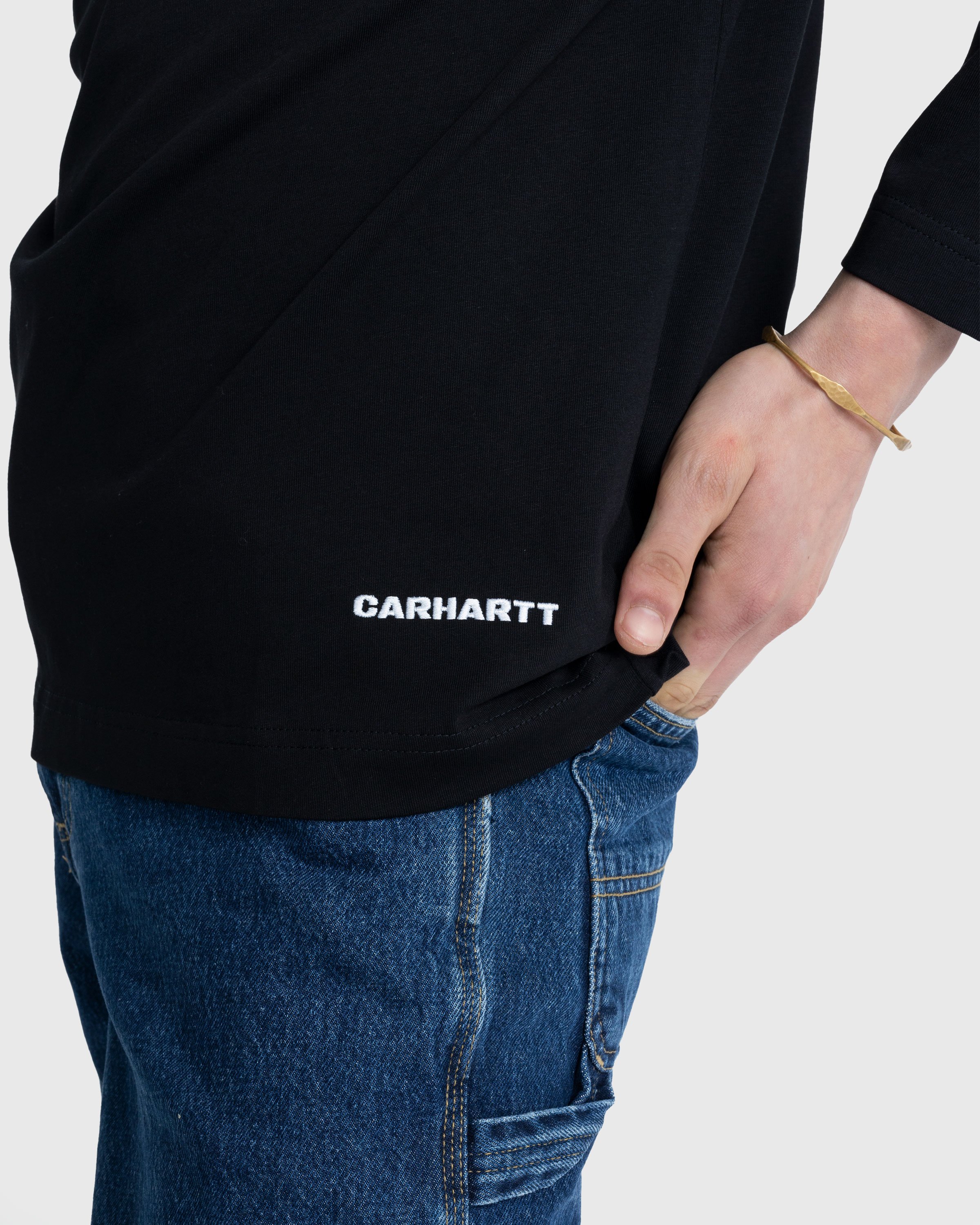 Carhartt WIP - Link Script Longsleeve T-Shirt Black/White - Clothing - Black - Image 5