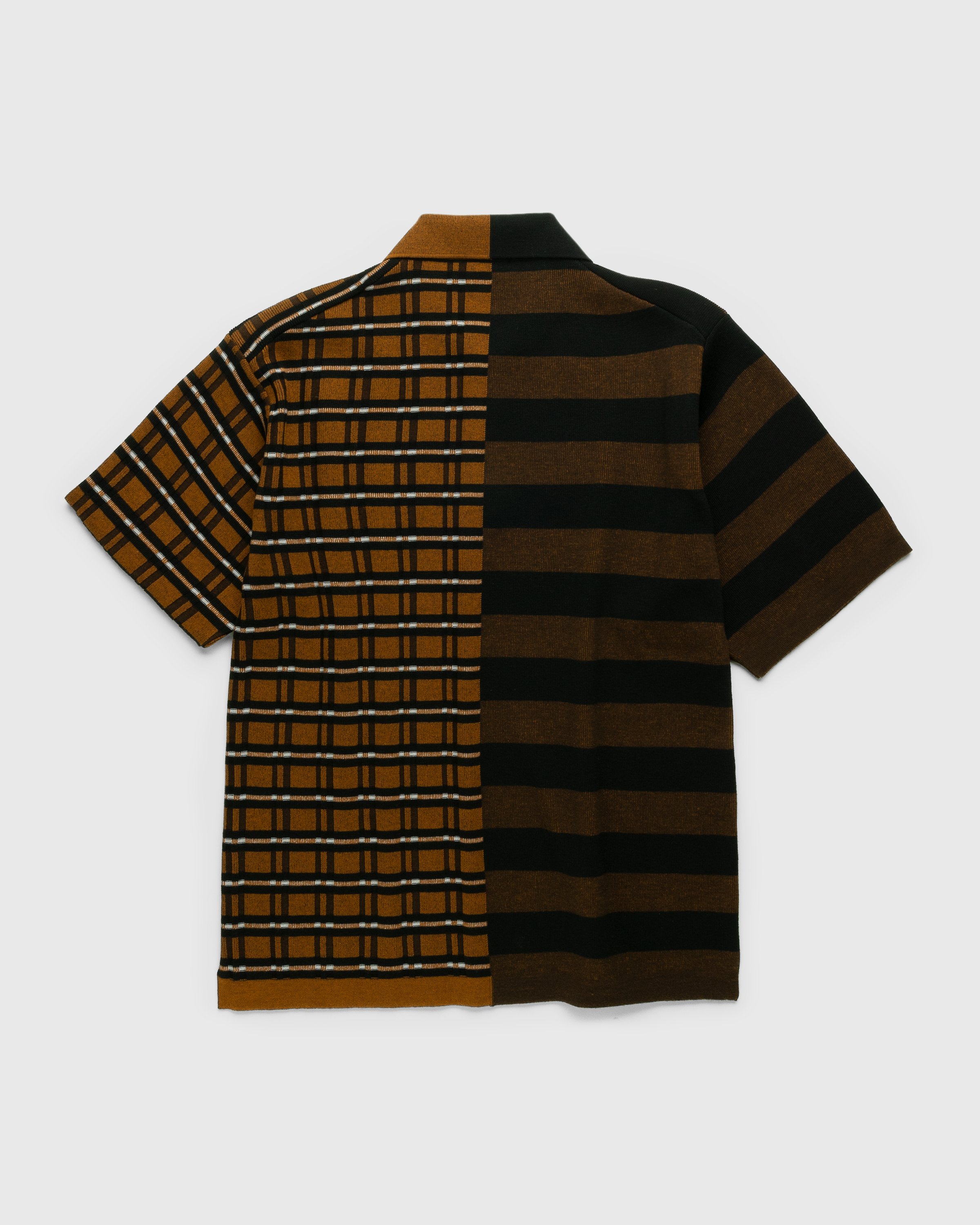 Kenzo - Striped Merino Wool Polo Dark Camel - Clothing - Brown - Image 2