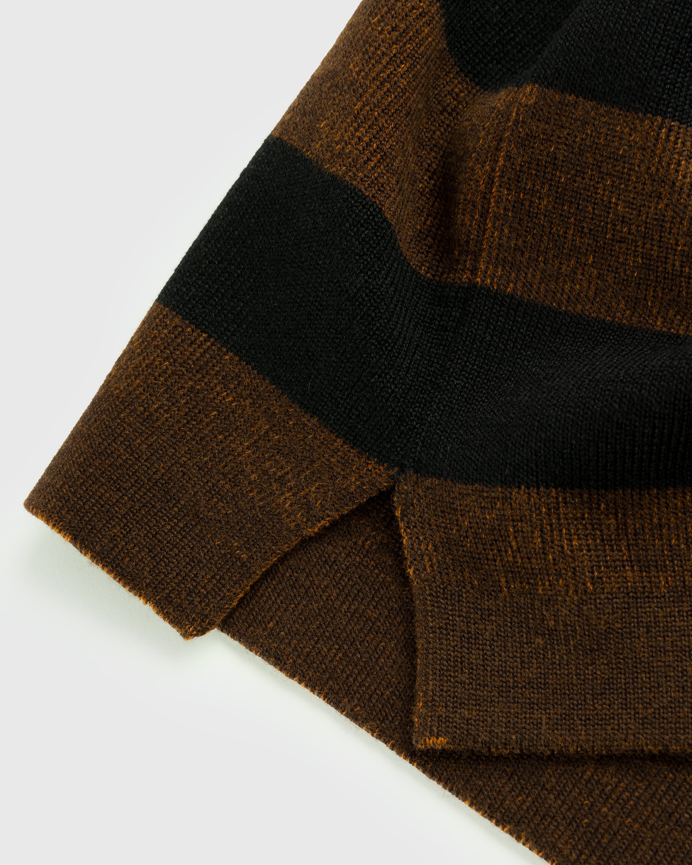 Kenzo - Striped Merino Wool Polo Dark Camel - Clothing - Brown - Image 3