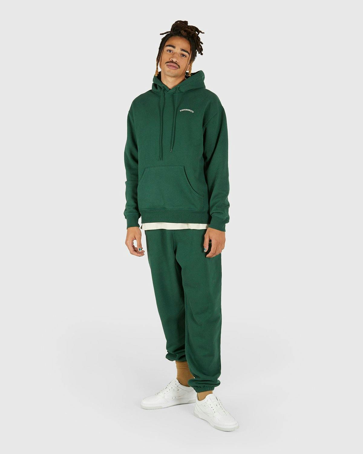 Highsnobiety - Logo Fleece Staples Hoodie Campus Green - Clothing - Green - Image 5