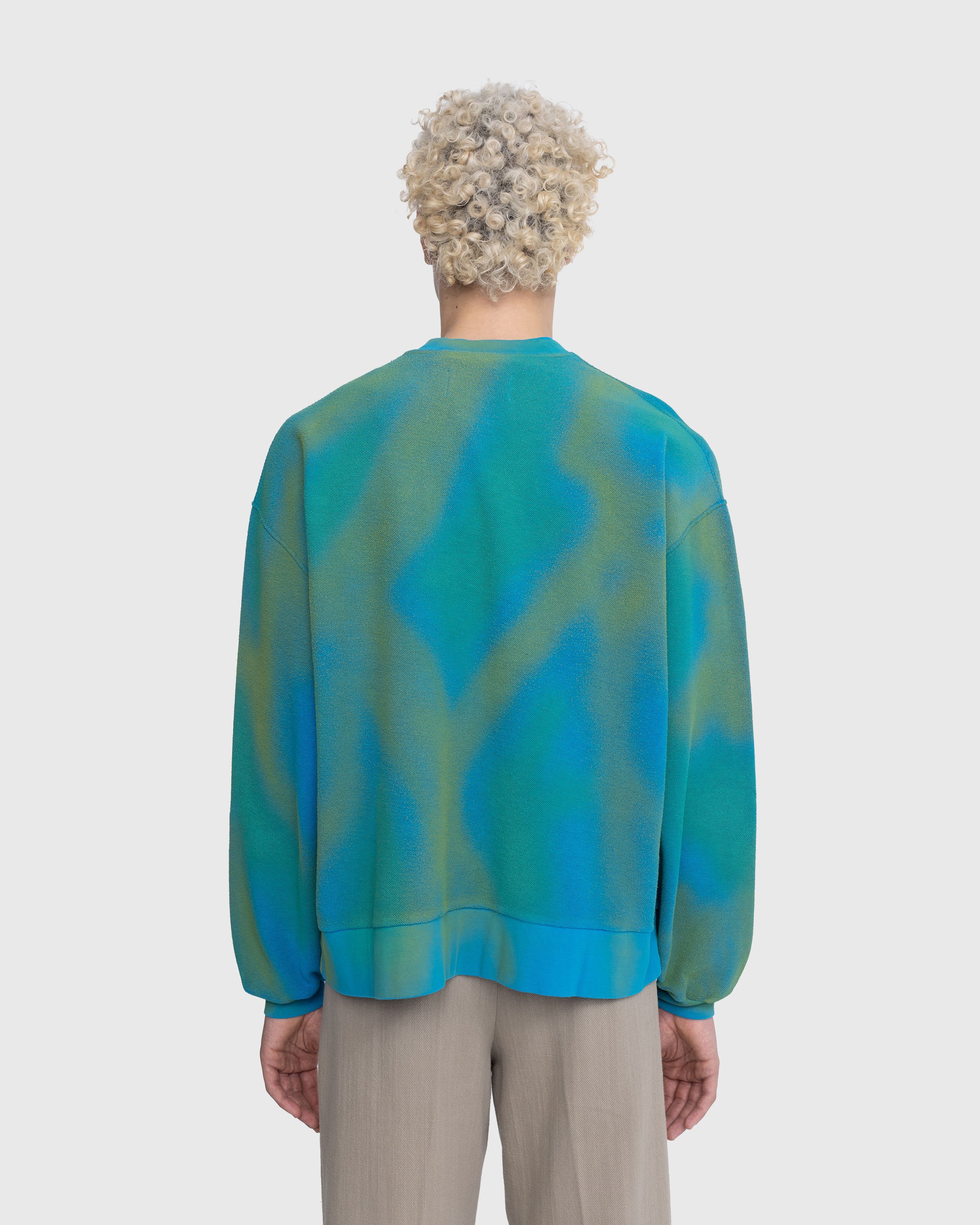 Bonsai - Spray Dyed Crewneck Sweatshirt Blue - Clothing - Blue - Image 4