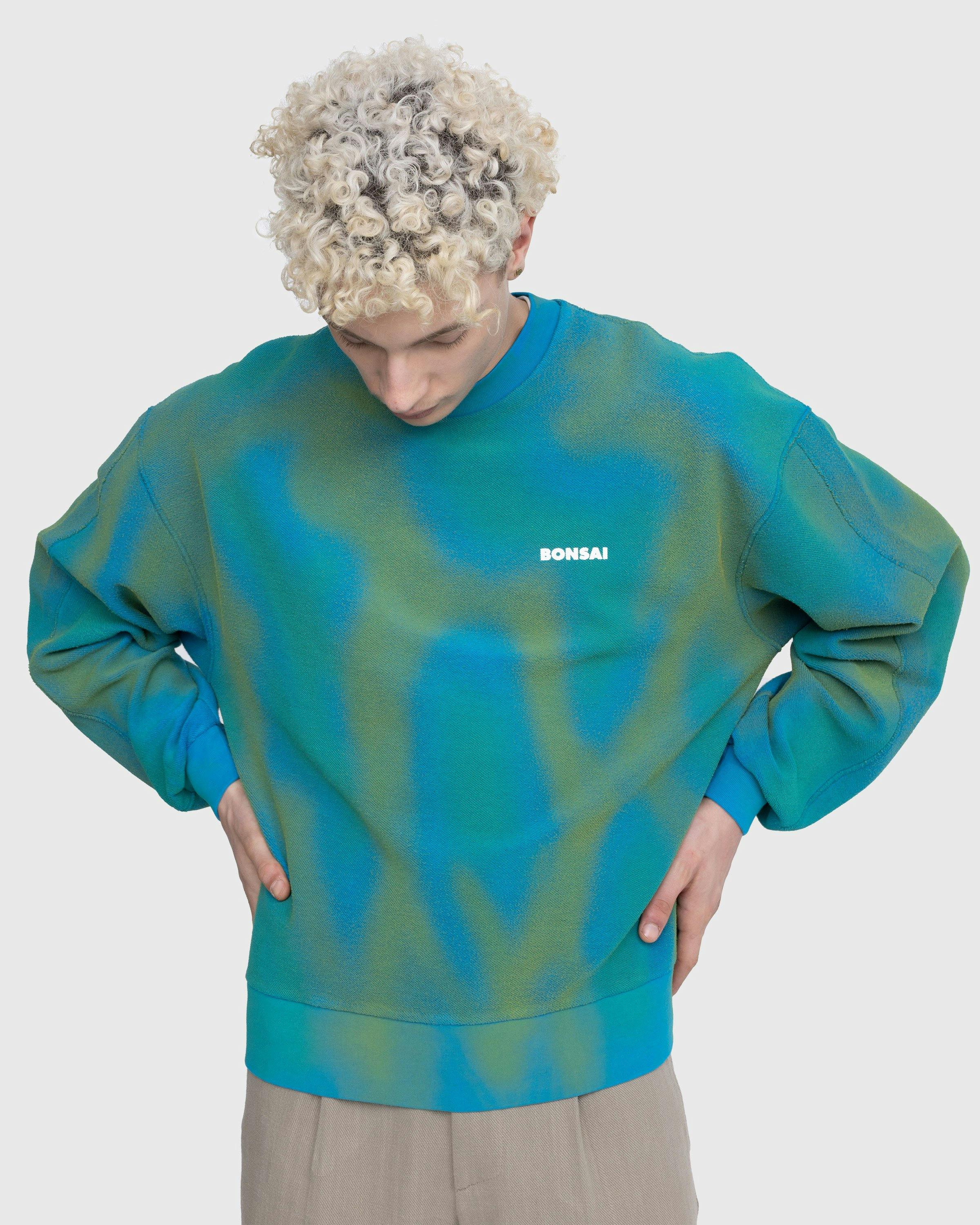 Bonsai - Spray Dyed Crewneck Sweatshirt Blue - Clothing - Blue - Image 5