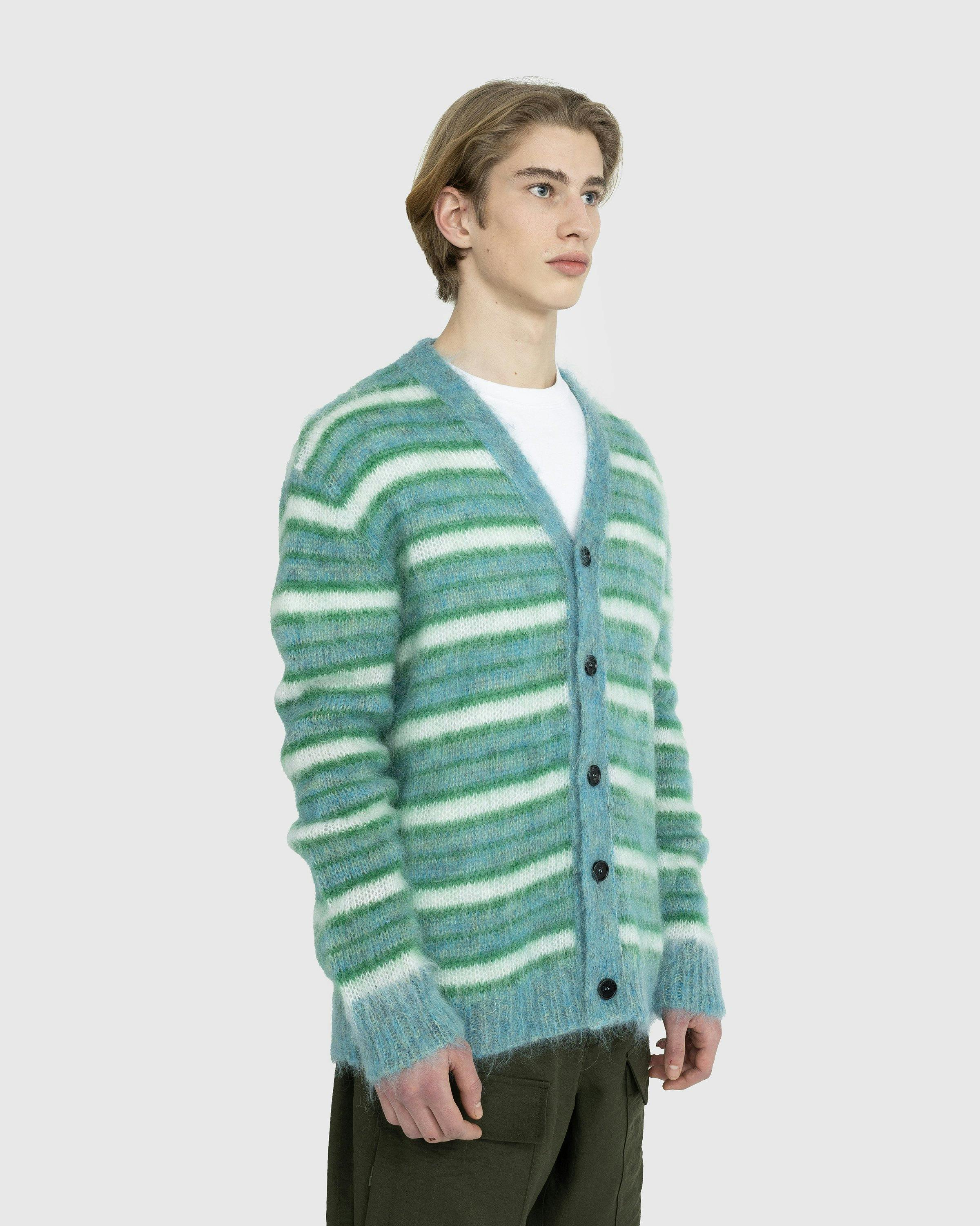 Marni - Striped Mohair Cardigan Blue - Clothing - Blue - Image 2