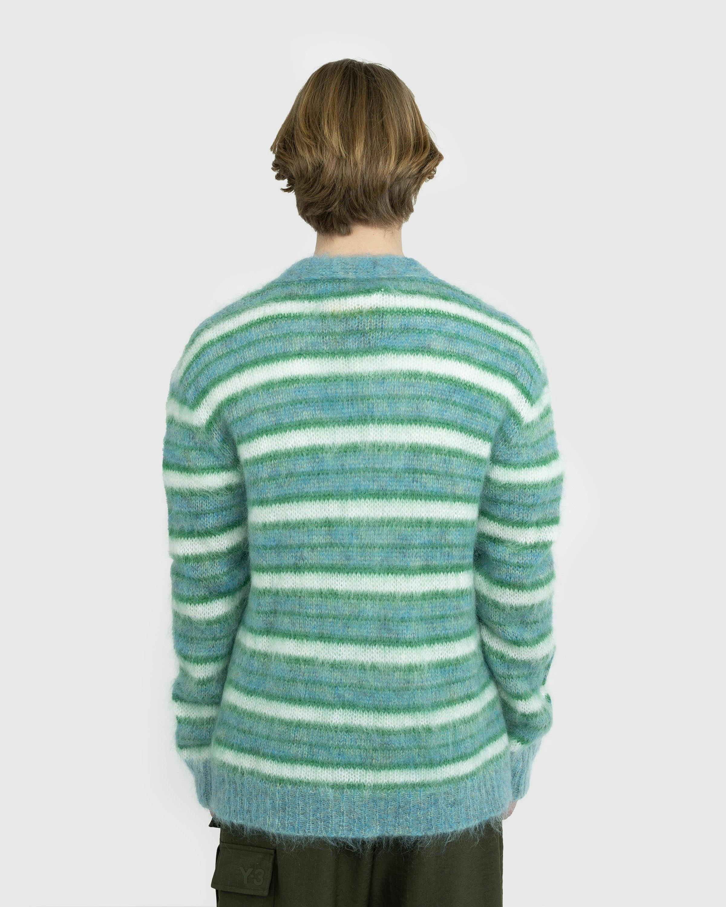 Marni - Striped Mohair Cardigan Blue - Clothing - Blue - Image 3