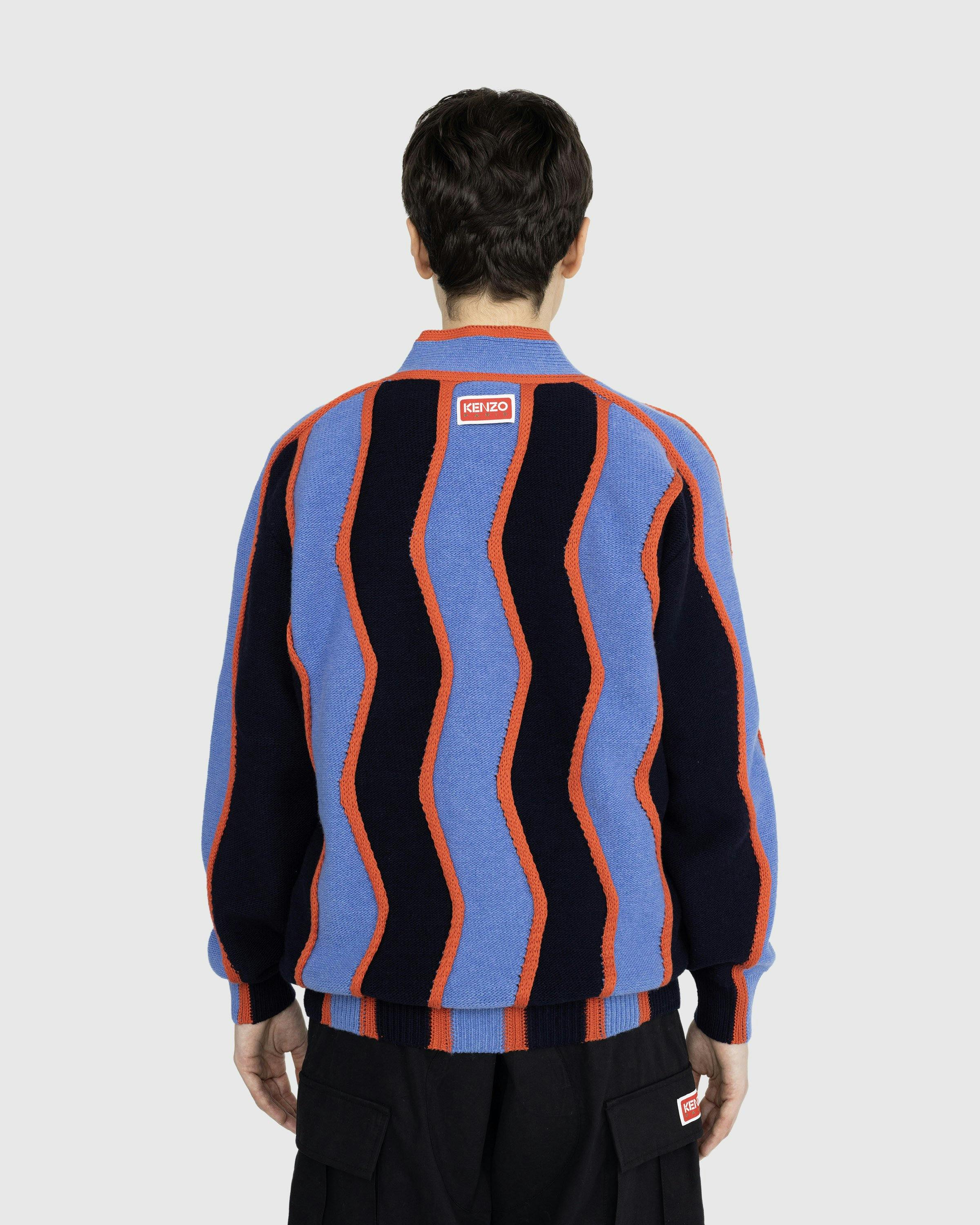 Kenzo - Wavy Stripe Cardigan - Clothing - Blue - Image 4