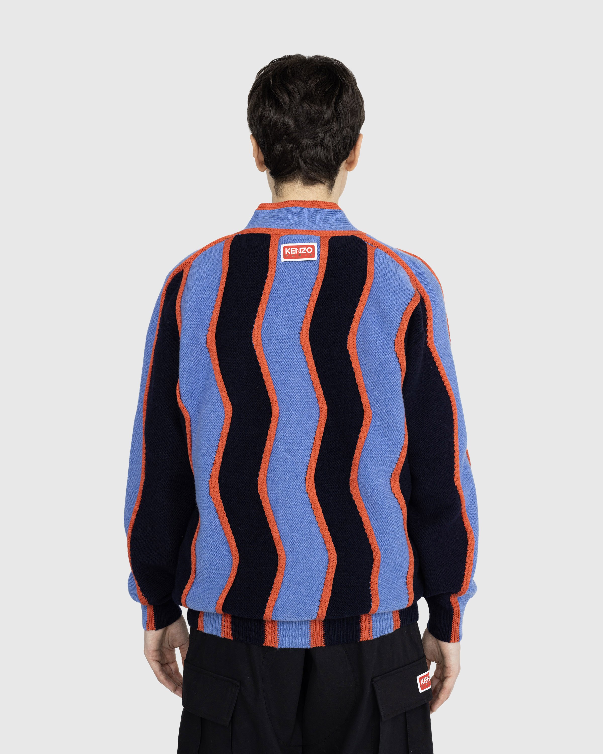 Kenzo - Wavy Stripe Cardigan - Clothing - Blue - Image 4