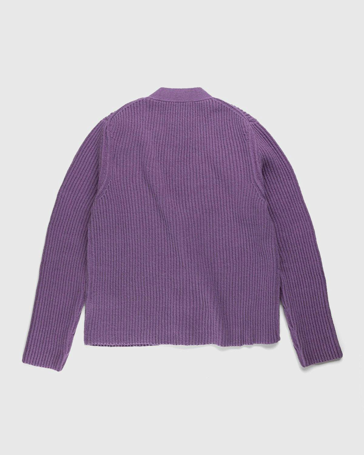 Jil Sander - Rib Knit Cardigan Medium Purple - Clothing - Purple - Image 2