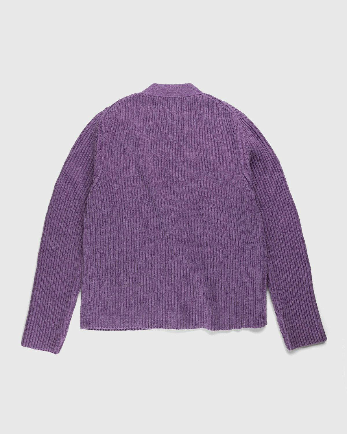 Jil Sander - Rib Knit Cardigan Medium Purple - Clothing - Purple - Image 2