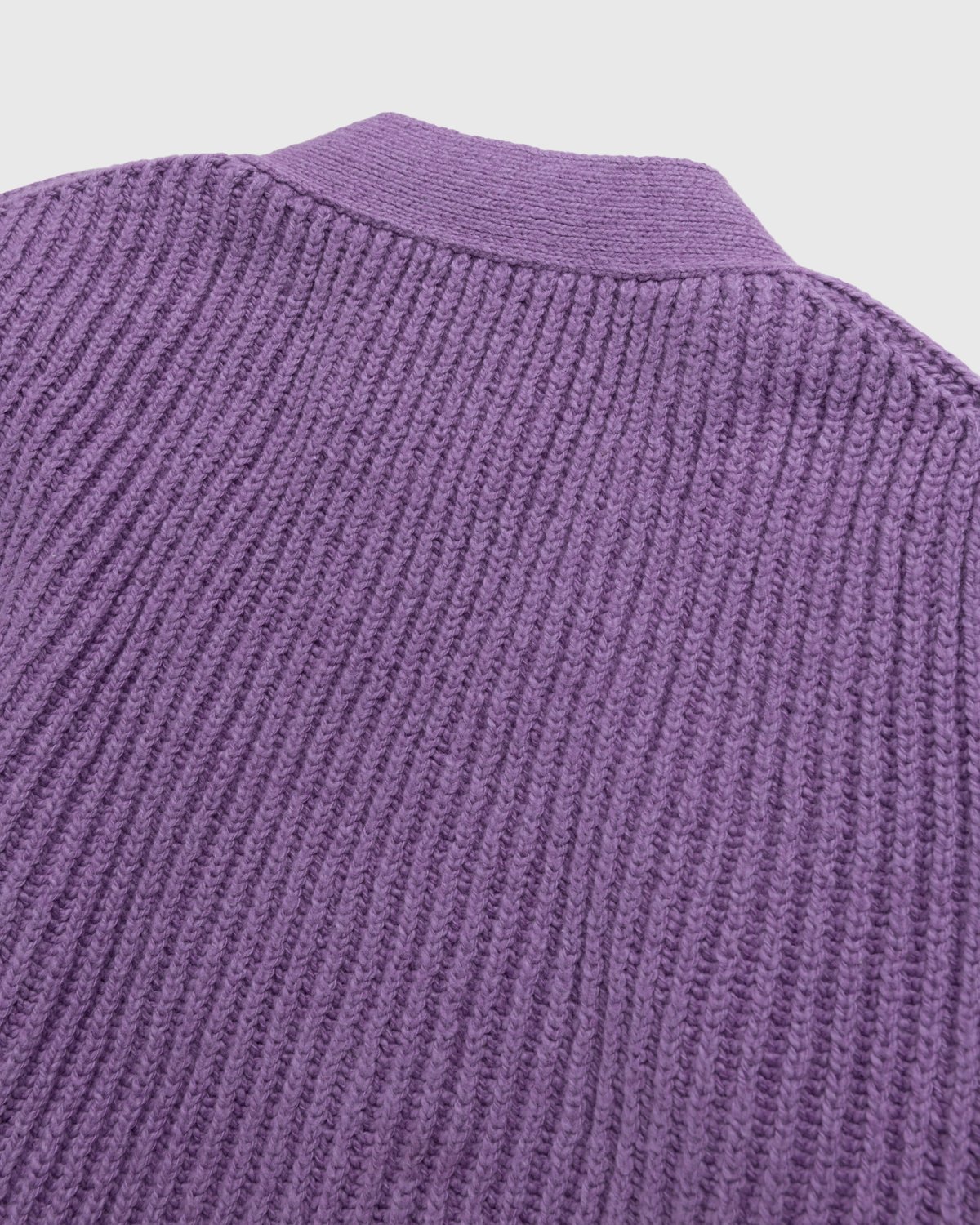 Jil Sander - Rib Knit Cardigan Medium Purple - Clothing - Purple - Image 4