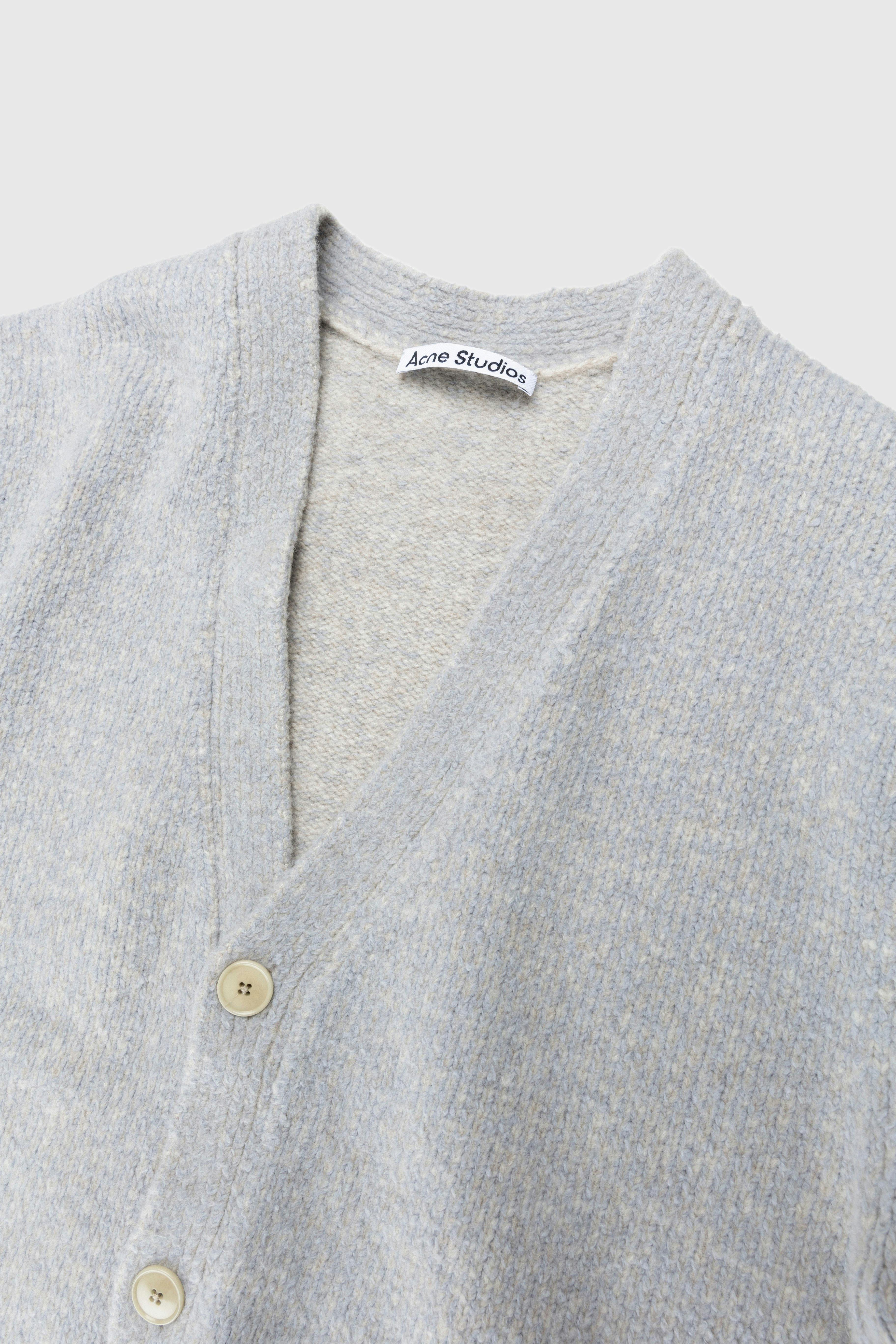 Acne Studios - V-Neck Cardigan Sweater Steel Blue - Clothing - Blue - Image 4