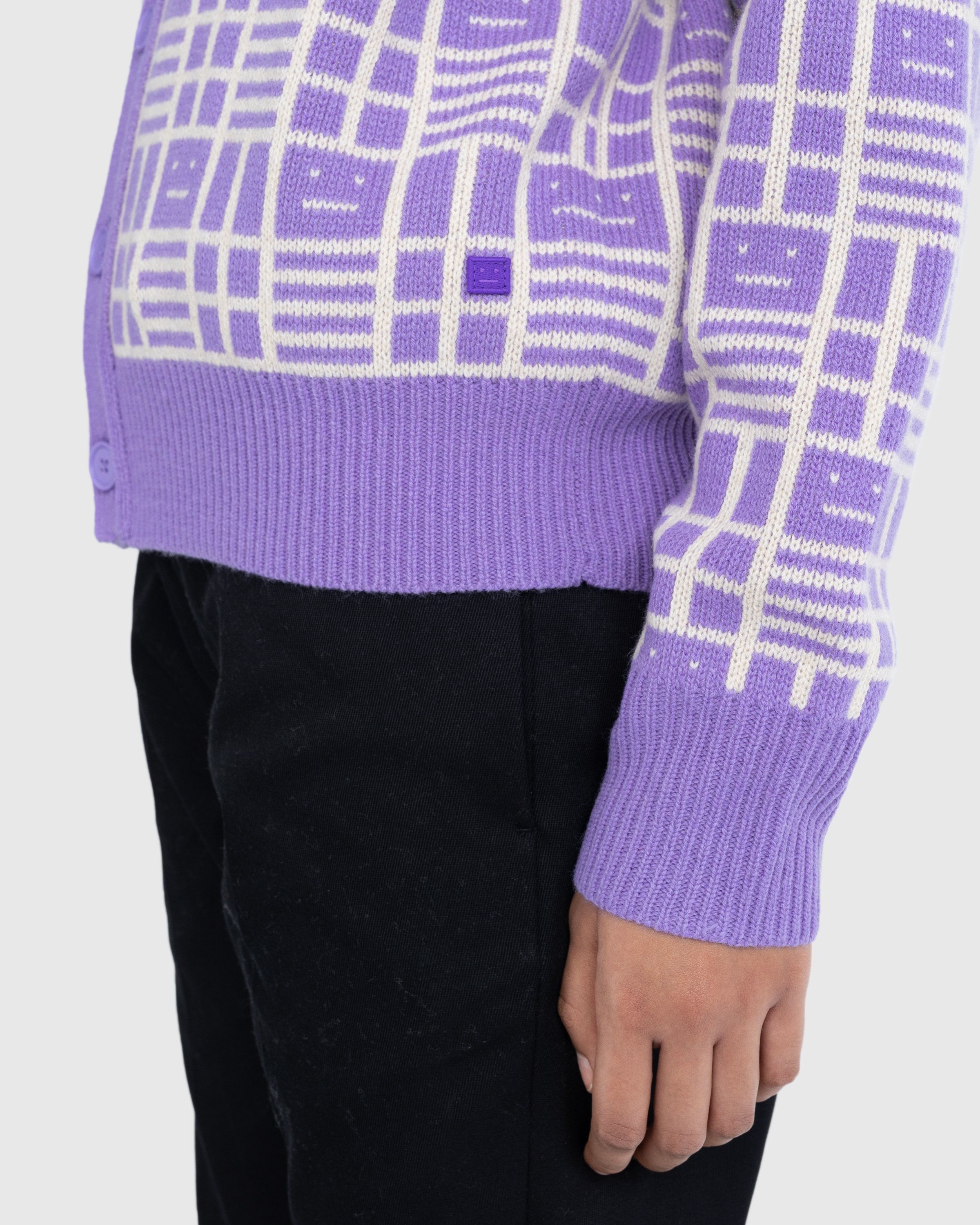 Acne Studios - Face Checkerboard Cardigan Purple - Clothing - Purple - Image 5