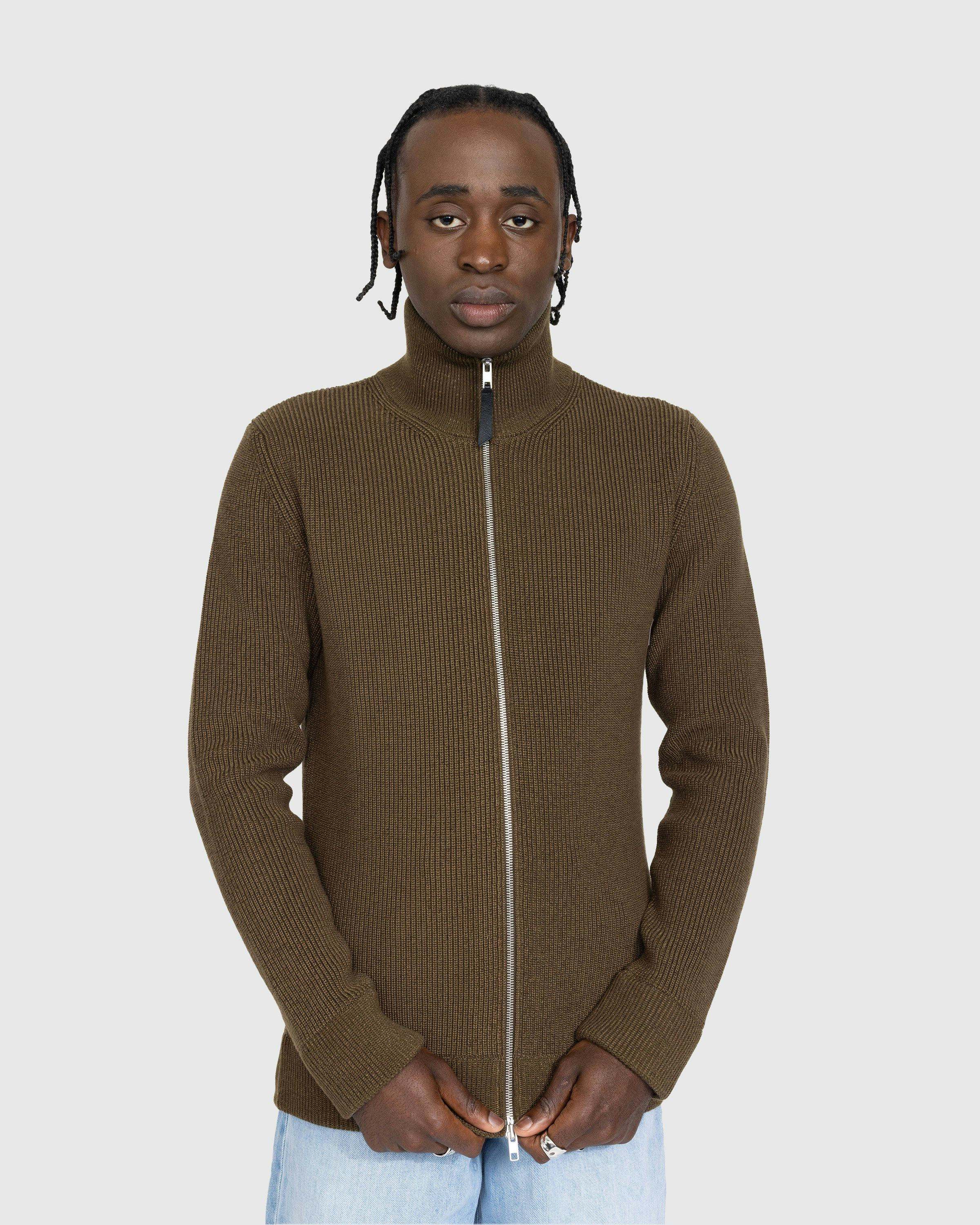 Maison Margiela - Knit Zip-Up Cardigan Brown - Clothing - Brown - Image 2