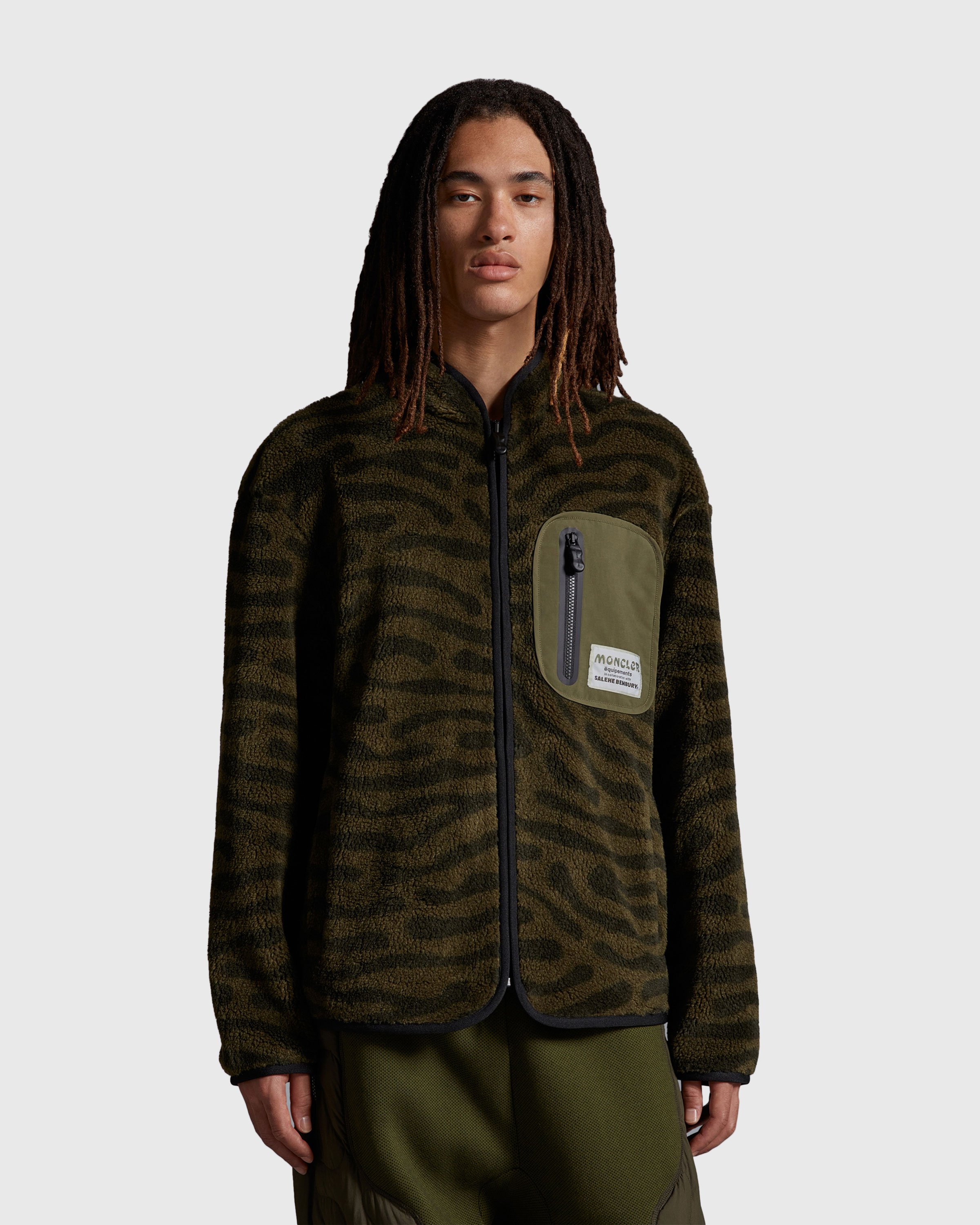 Moncler x Salehe Bembury - Teddy Zip Up Sweatshirt Green - Clothing - Green - Image 2