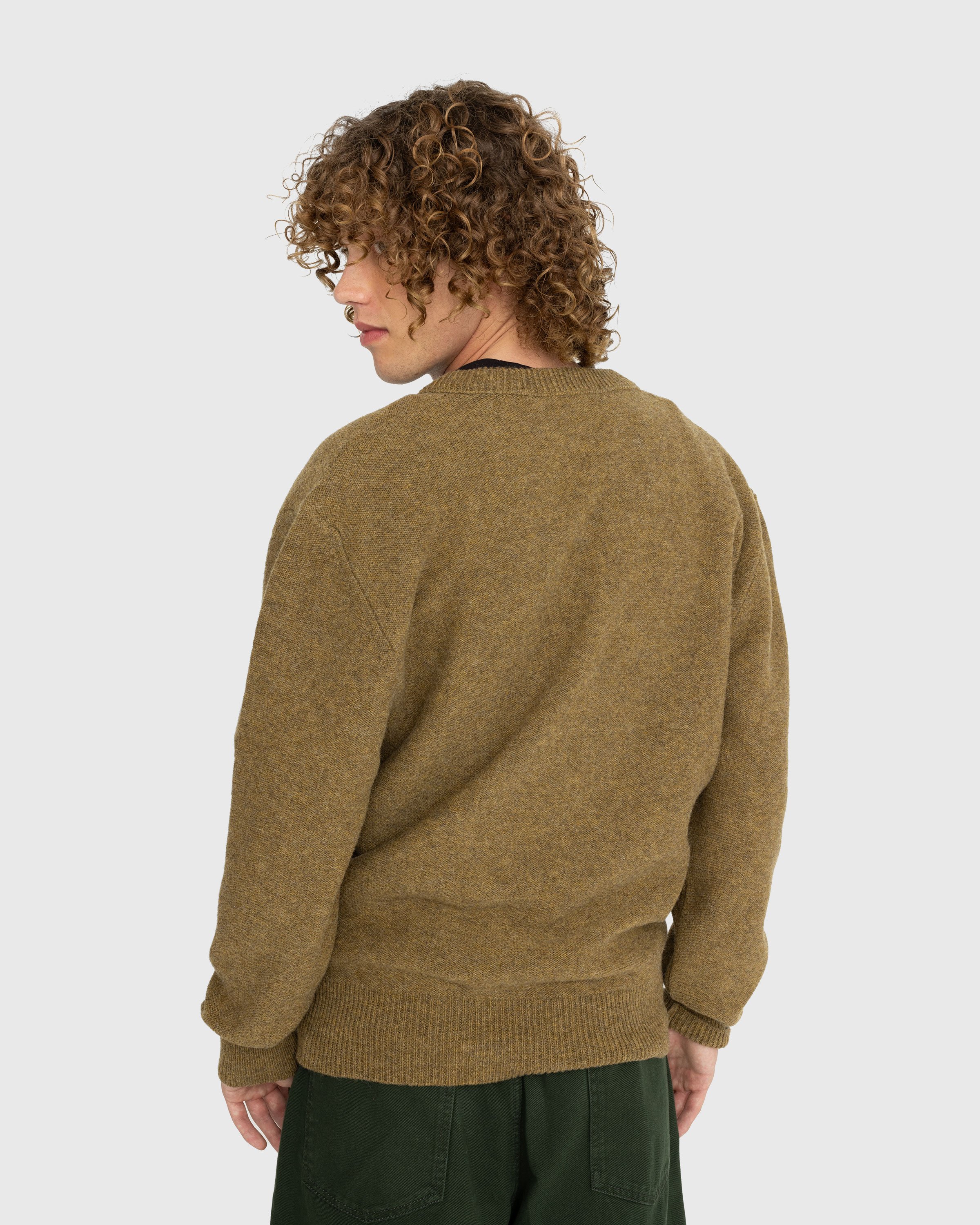 Lemaire - Wool V-Neck Sweater Dark Mustard - Clothing - Yellow - Image 3