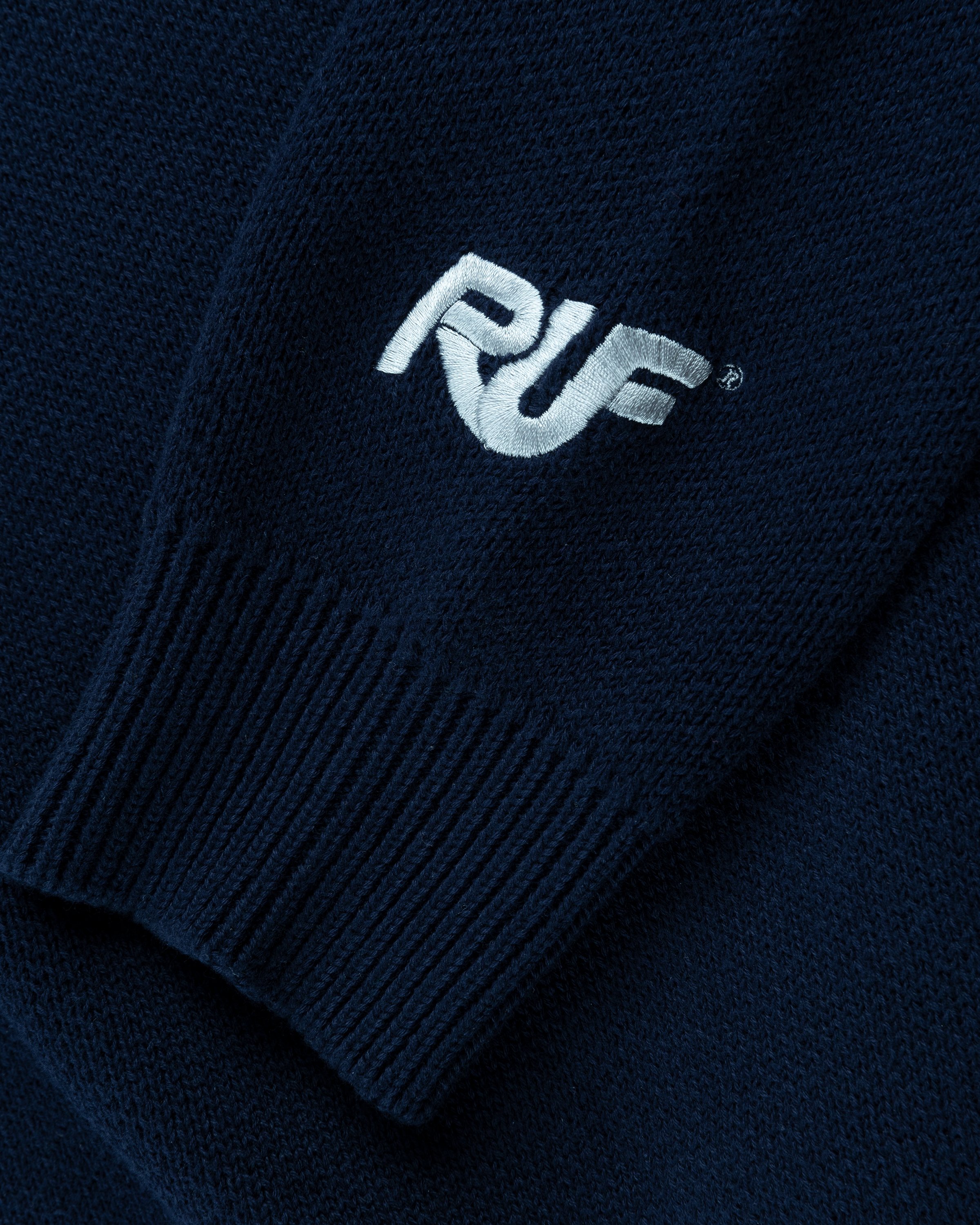 RUF x Highsnobiety - Knitted Crewneck Sweater Navy - Clothing - Blue - Image 6