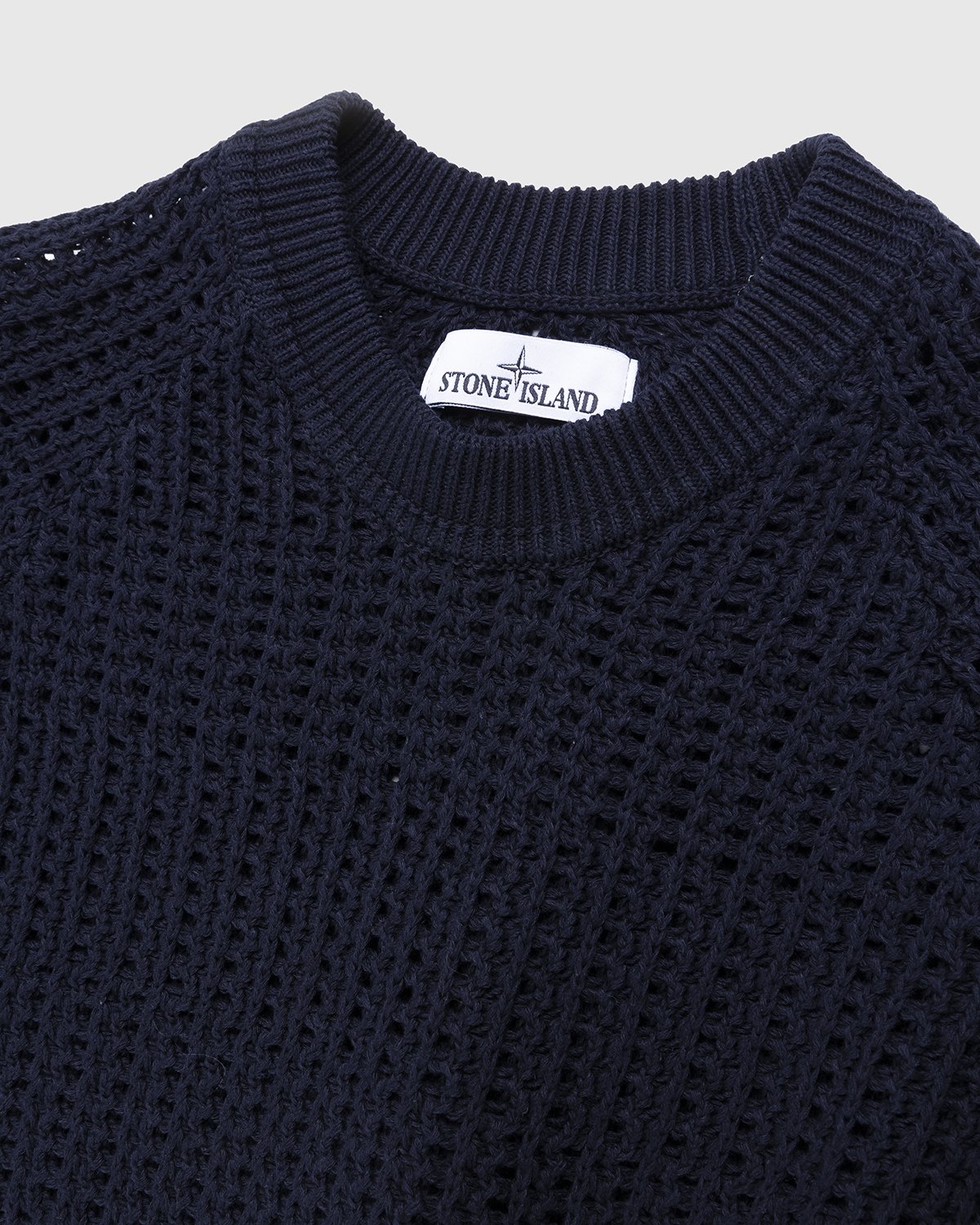 Stone Island - 528D3 Net Stitch Sweater Navy Blue - Clothing - Blue - Image 4