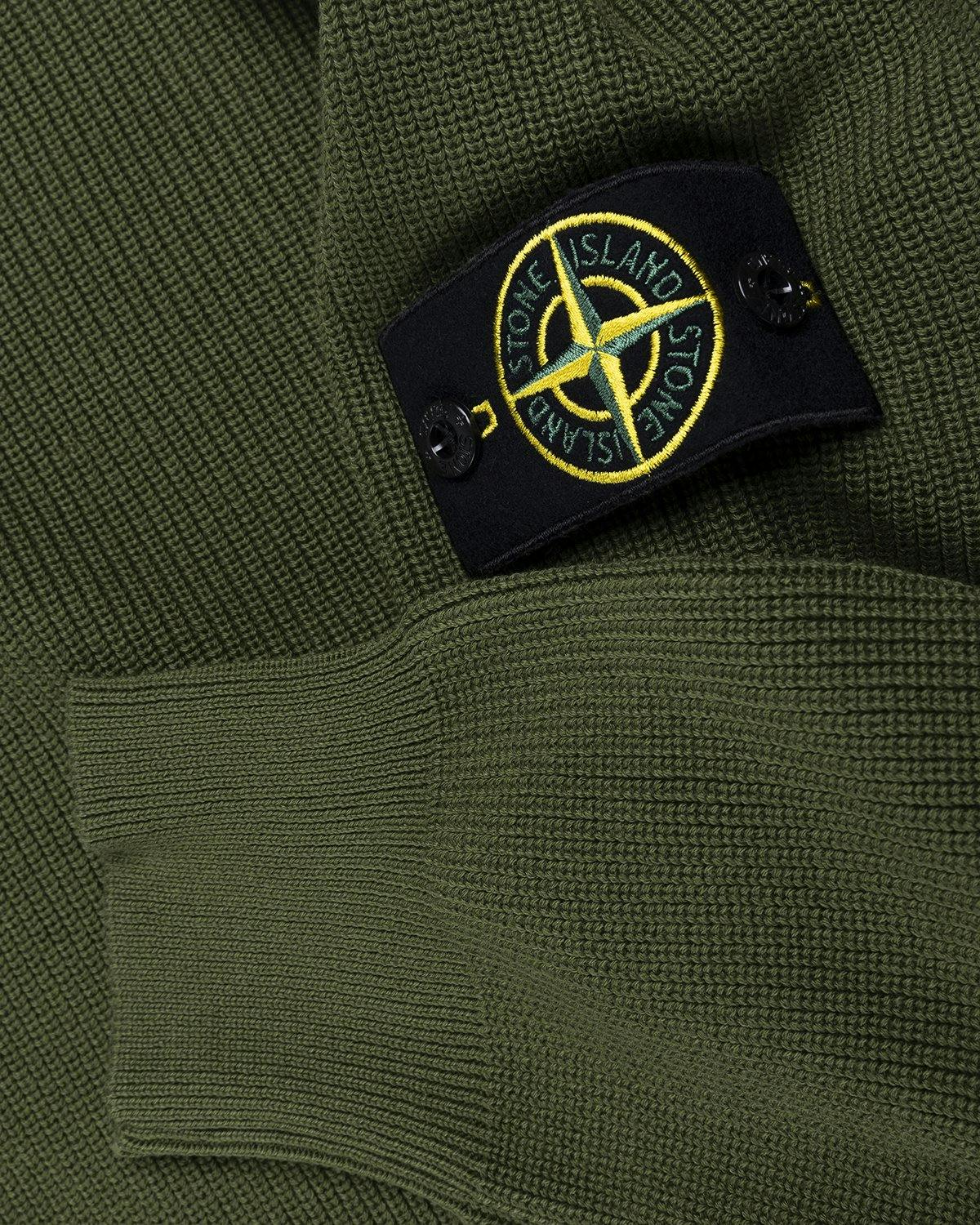 Stone Island - 550D8 Ribbed Soft Cotton Knit Olive - Clothing - Green - Image 4