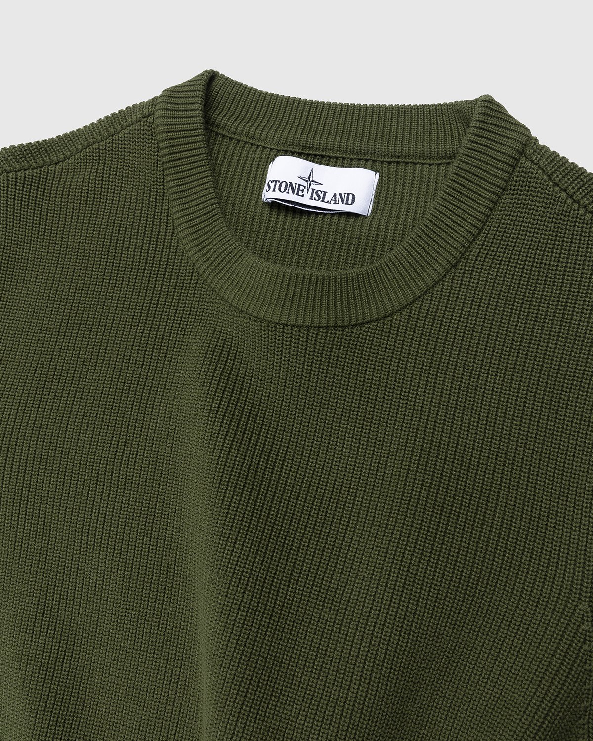 Stone Island - 550D8 Ribbed Soft Cotton Knit Olive - Clothing - Green - Image 5