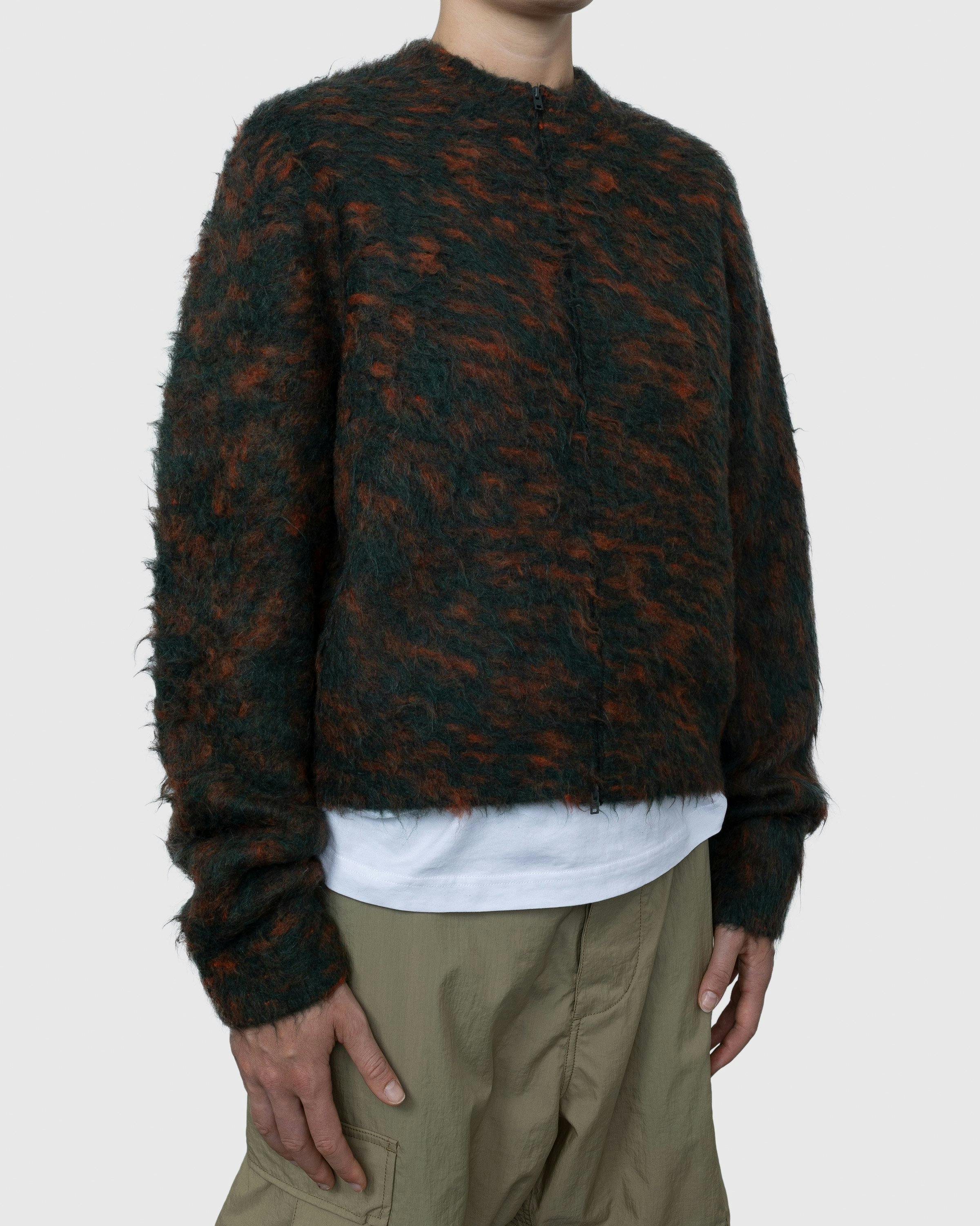 Acne Studios - Hairy Zippered Cardigan Forest Green/Orange - Clothing - Green - Image 3