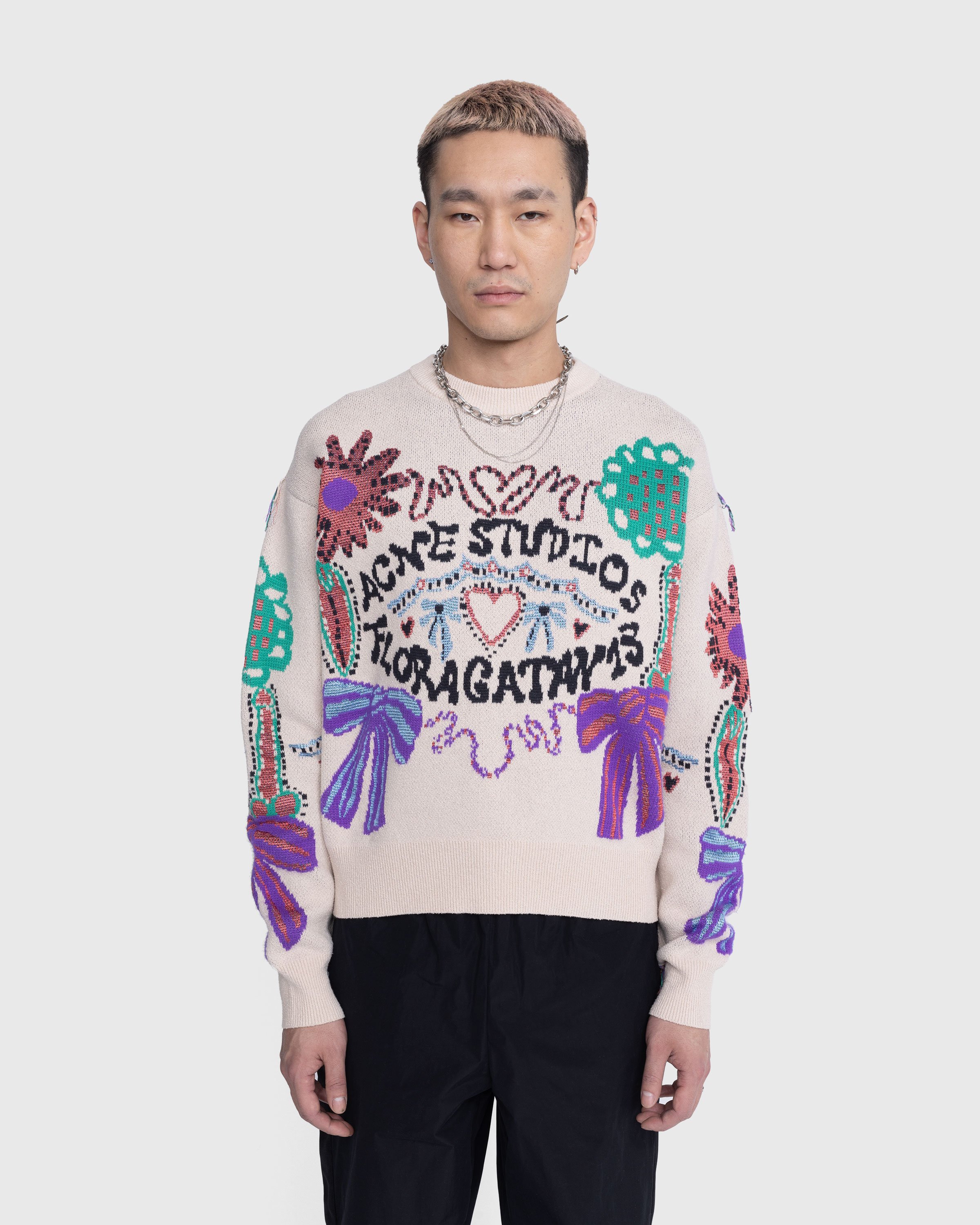 Acne Studios - Floragatan Jacquard Sweater Multi - Clothing - Multi - Image 2