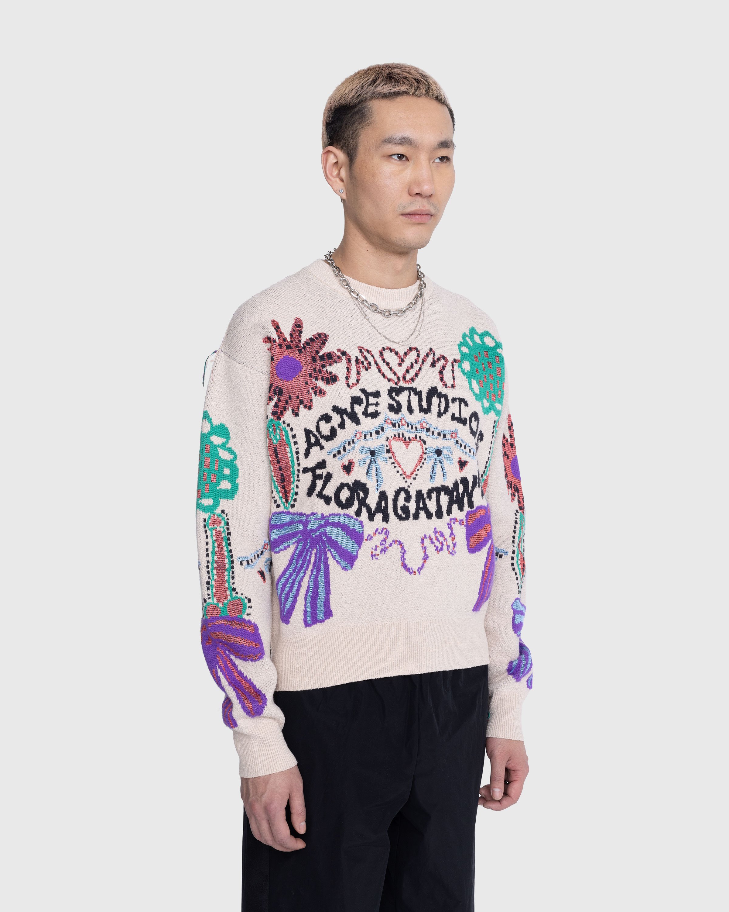 Acne Studios - Floragatan Jacquard Sweater Multi - Clothing - Multi - Image 4