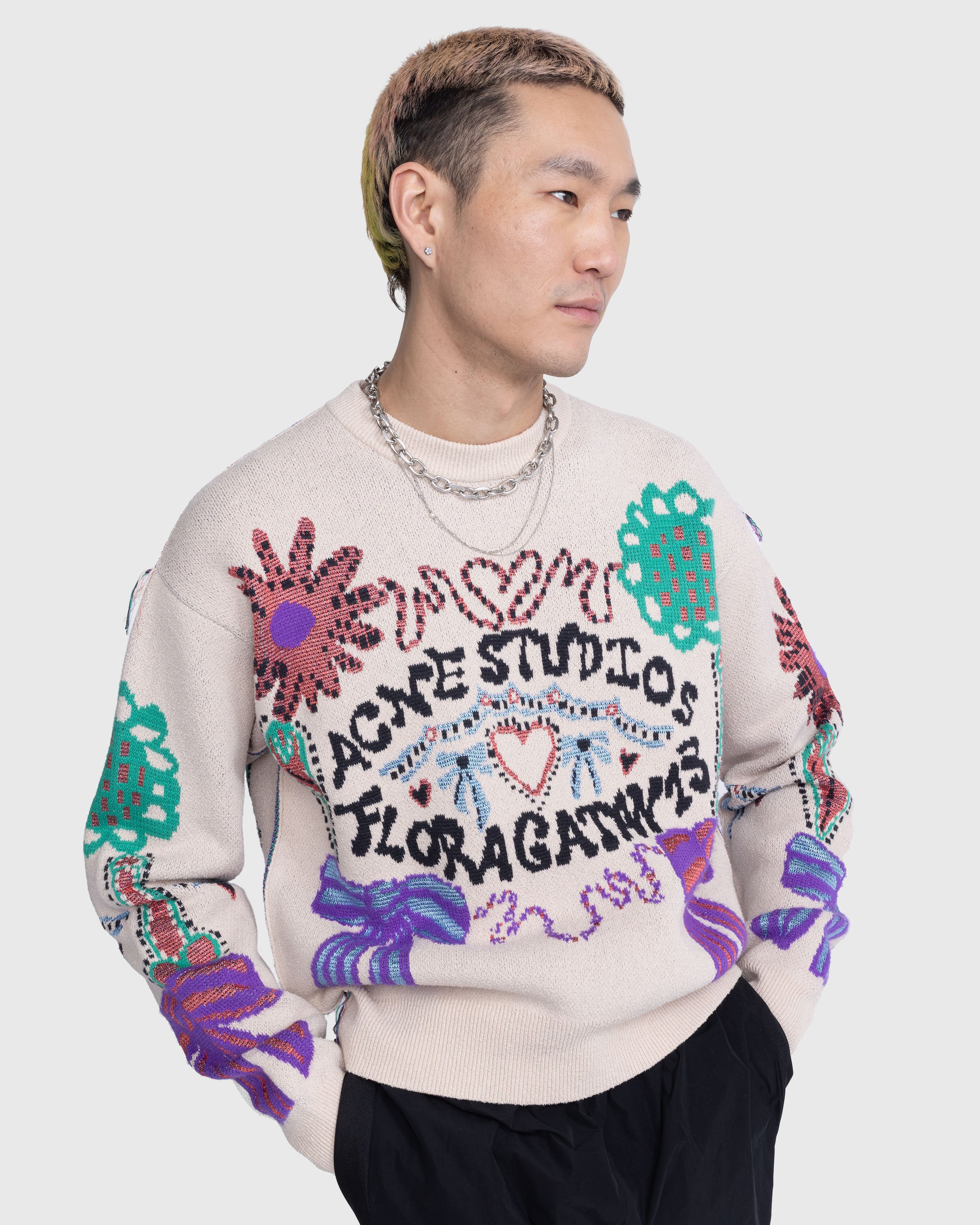 Acne Studios - Floragatan Jacquard Sweater Multi - Clothing - Multi - Image 5