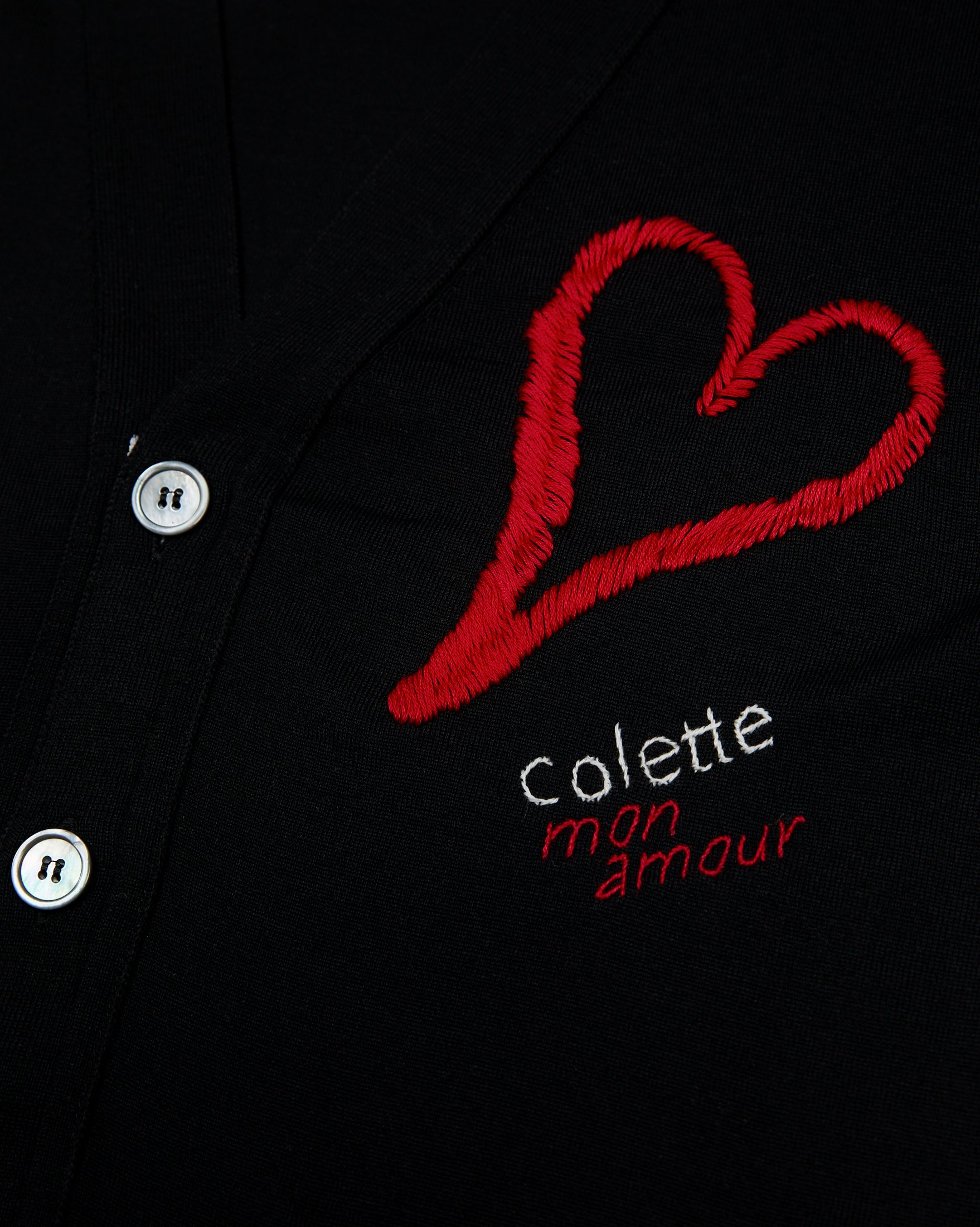 Colette Mon Amour x Thom Browne - Black Heart Cardigan - Clothing - Black - Image 4
